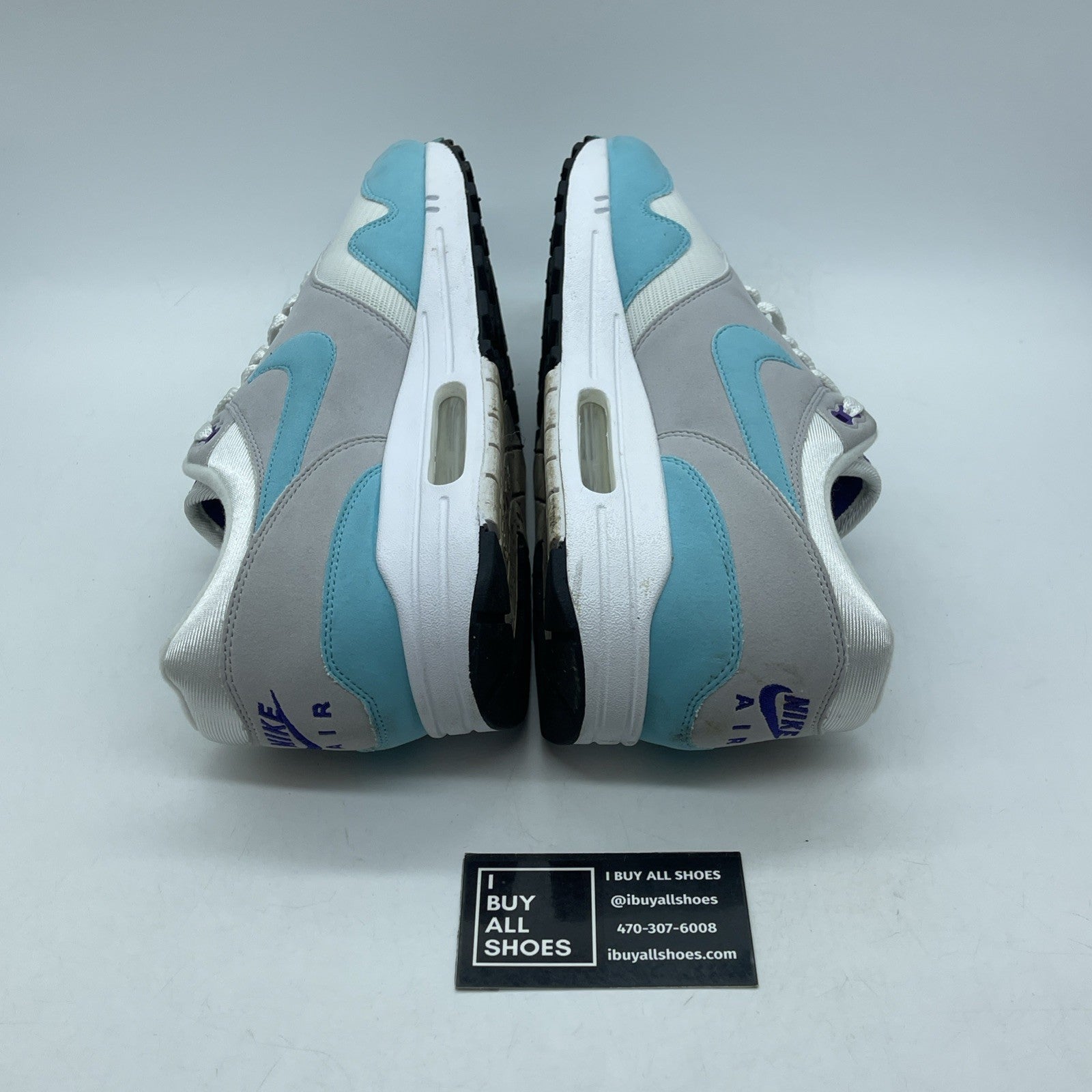 Size 11.5 - Nike Air Max 1 OG Anniversary Aqua Grey White Suede (908375-105)