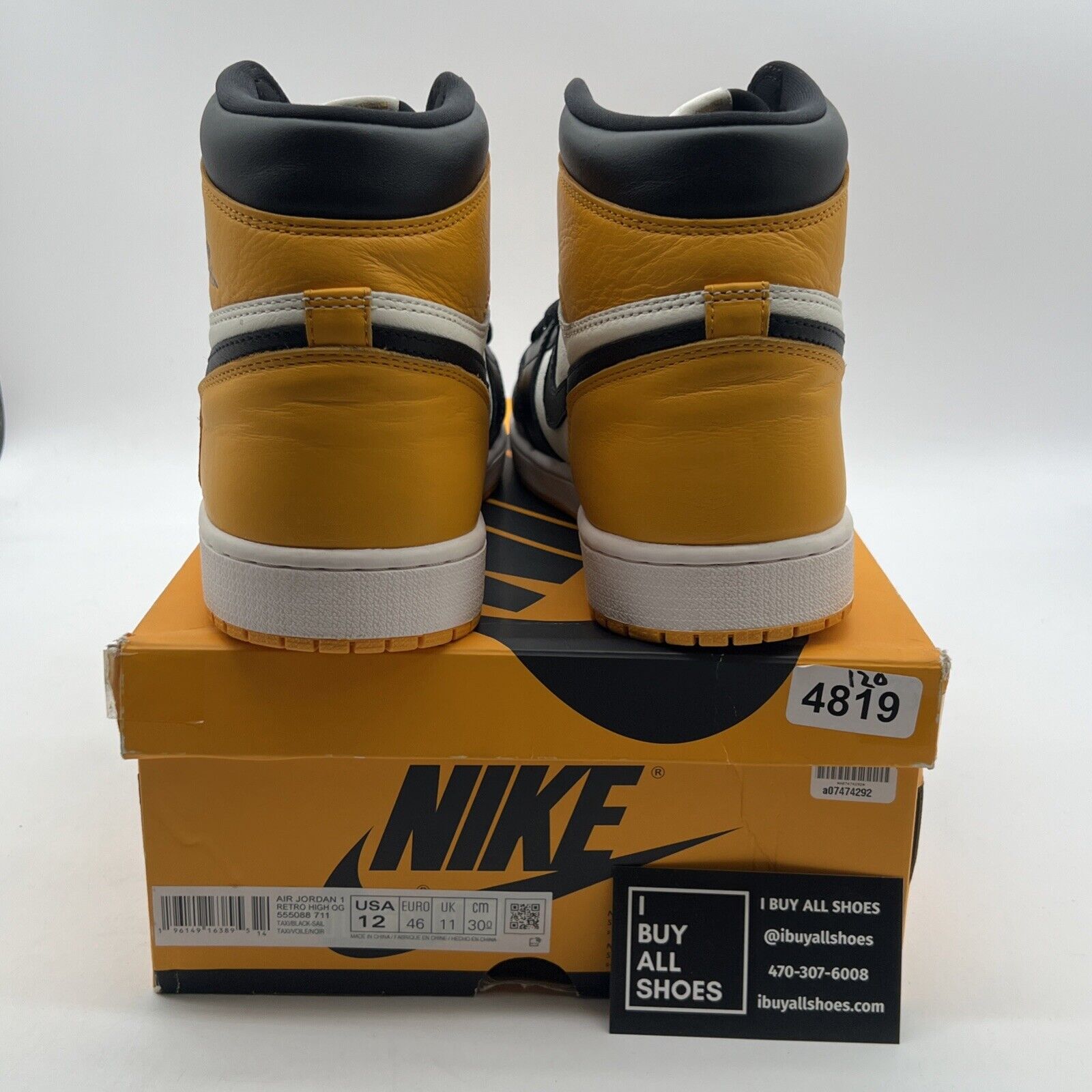 Size 12 - Air Jordan 1 Retro OG High Yellow Toe (555088-711)