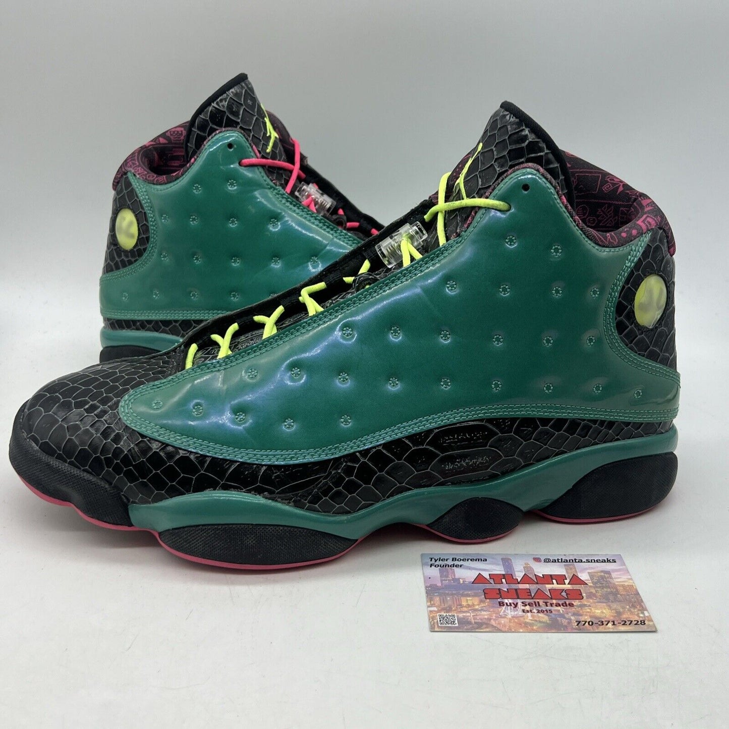 Size 13 - Air Jordan 13 Retro Doernbecher Teal Black Leather (836405-305)