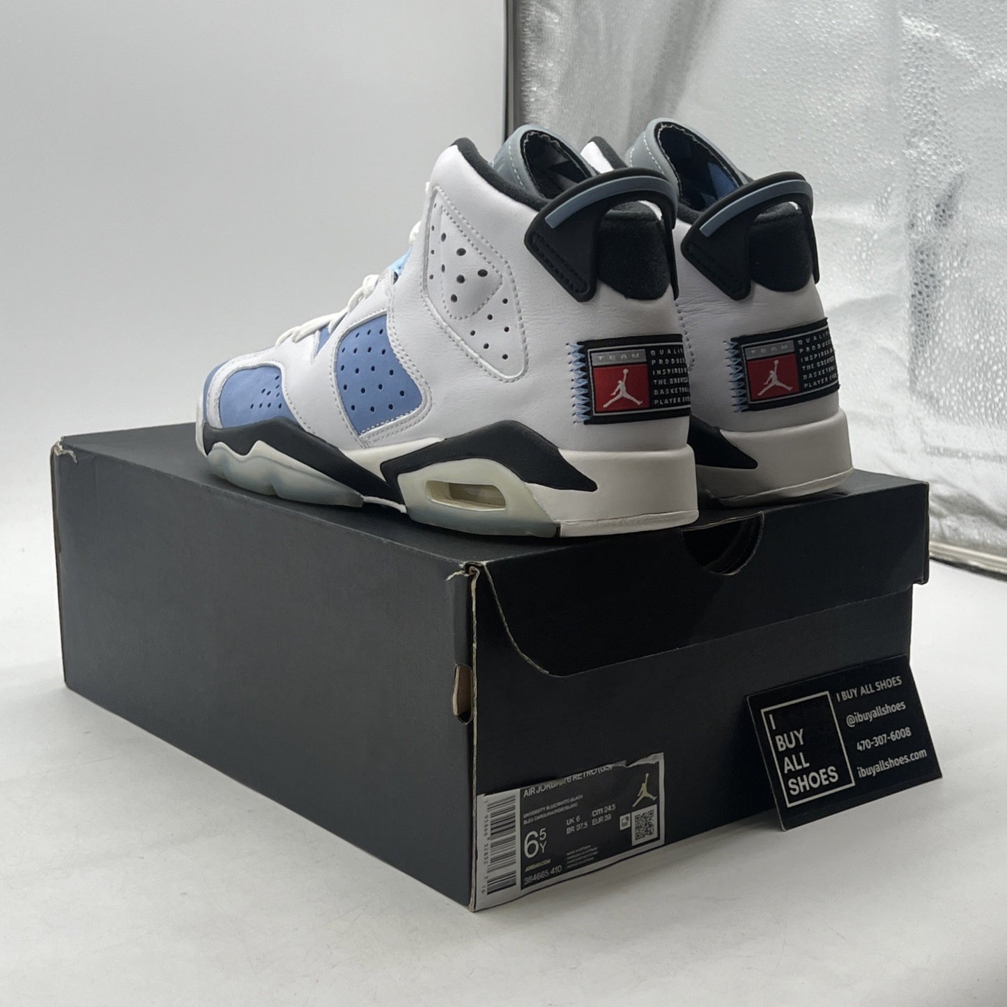 Size 6.5 - Air Jordan 6 Retro Mid UNC Home (384665-410)