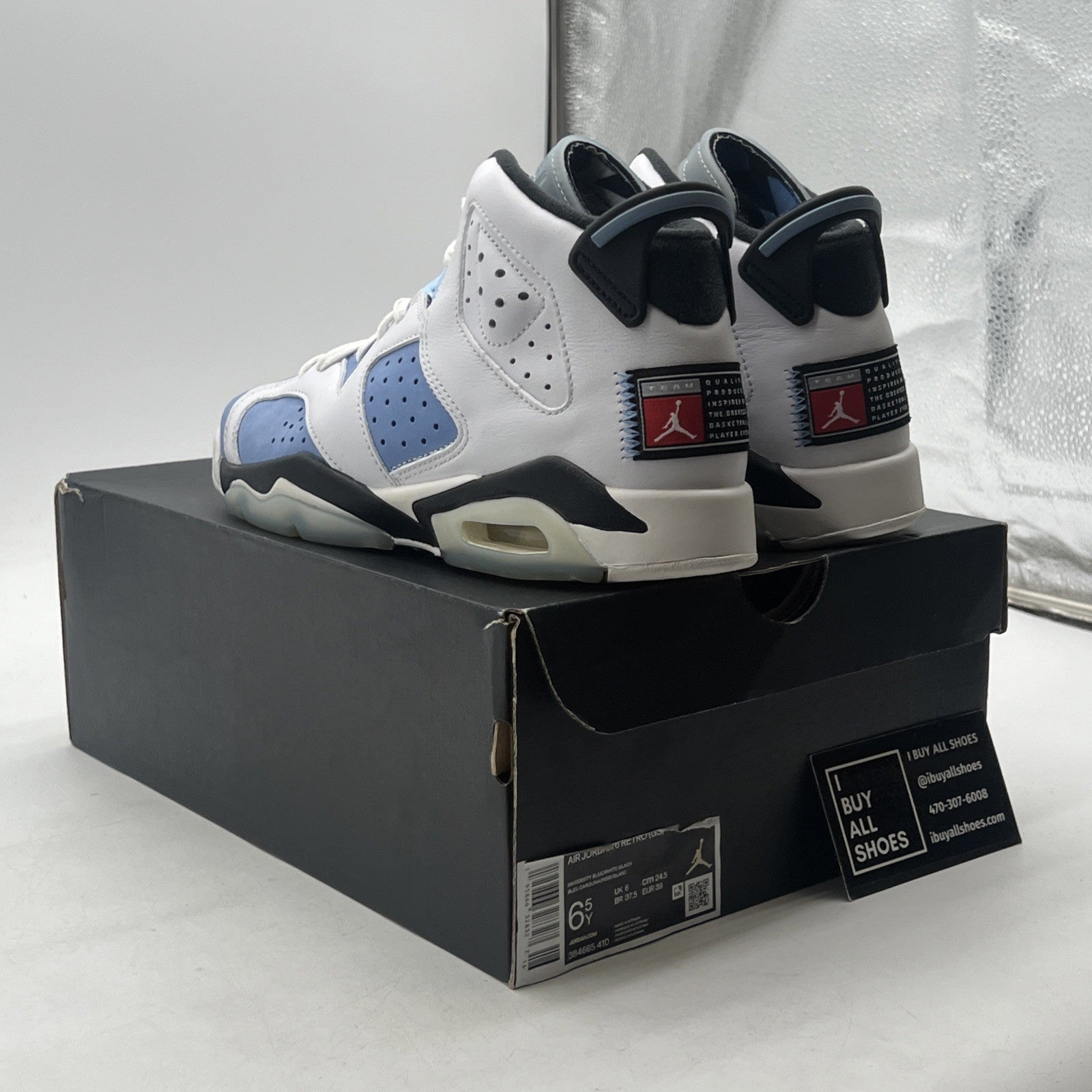 Size 6.5 - Air Jordan 6 Retro Mid UNC Home (384665-410)