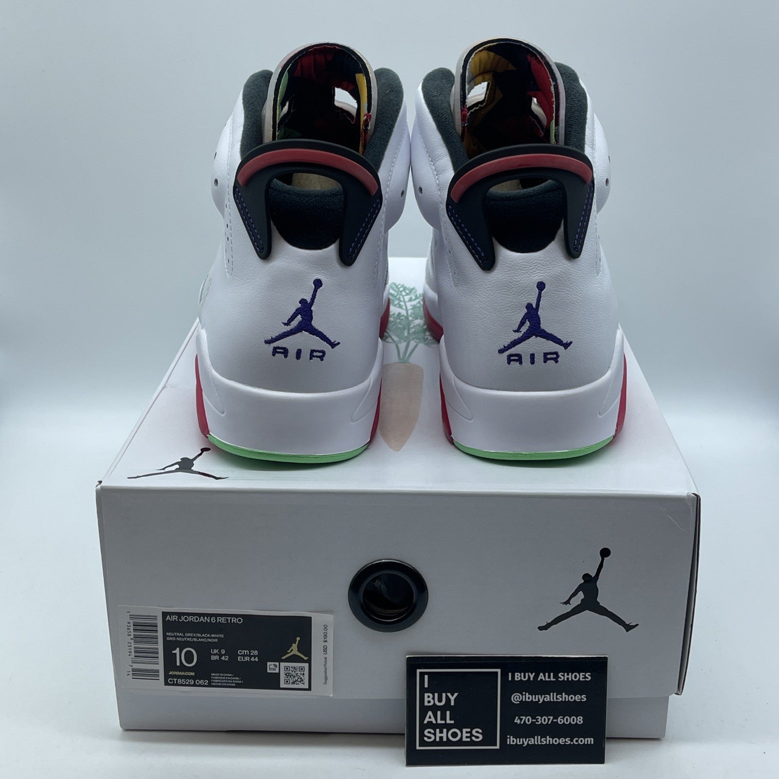 Size 10 - Air Jordan 6 Retro Hare Grey White Suede Leather (CT8529-062)