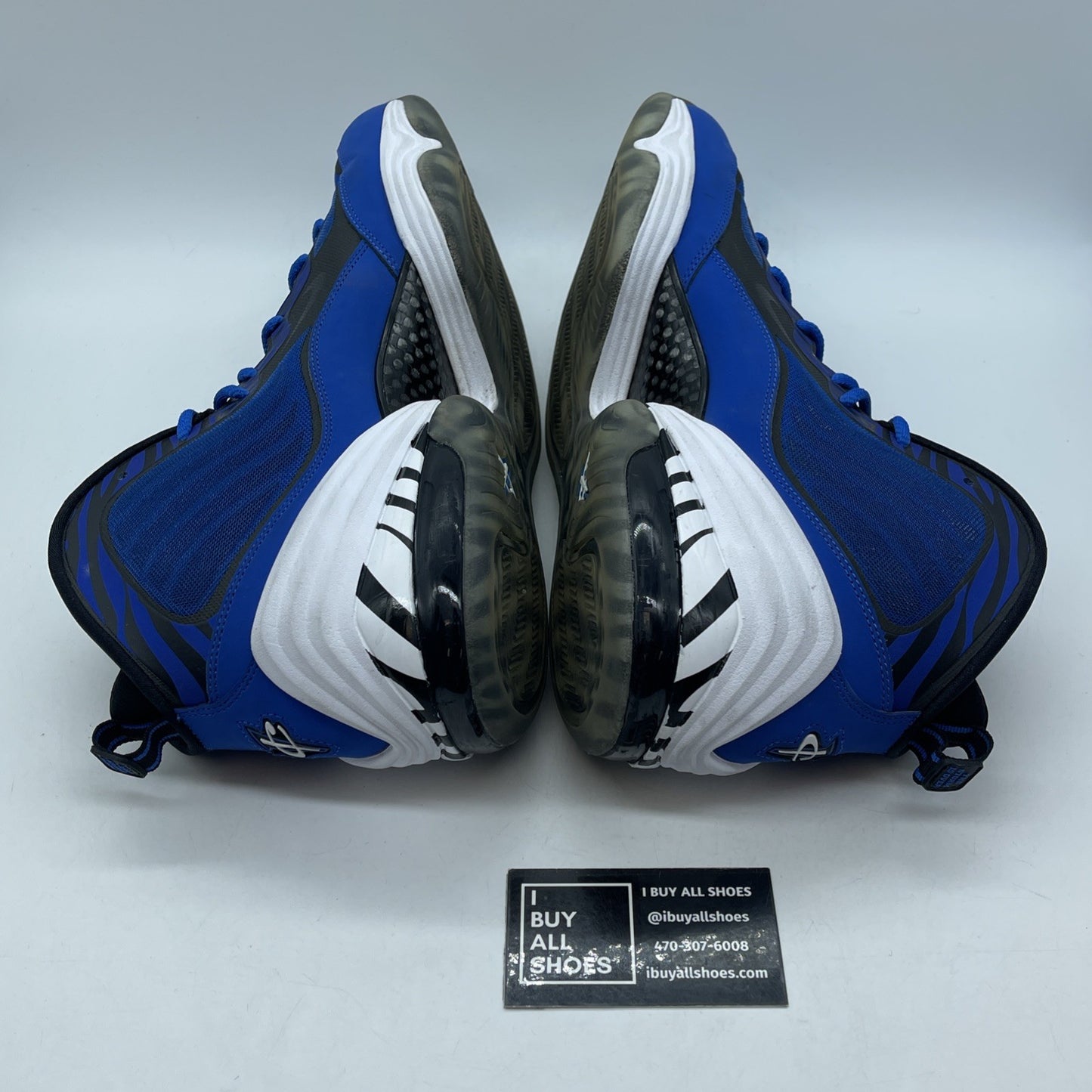 Size 13 - Nike Air Penny 5 Memphis Tigers Blue Black Suede Leather (537331-401)