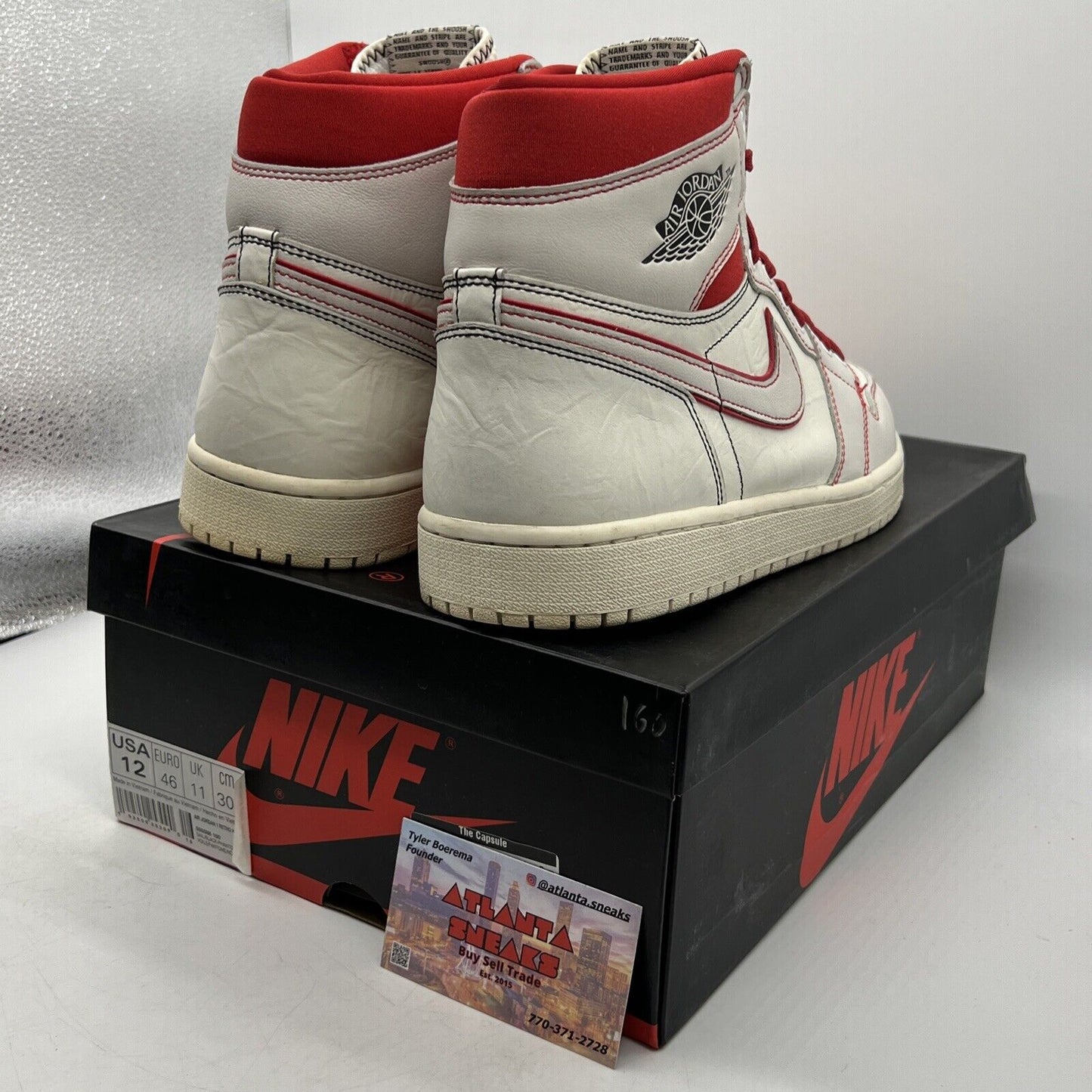 Size 12 - Air Jordan 1 Retro OG High Phantom Red White Black Leather 555088-160