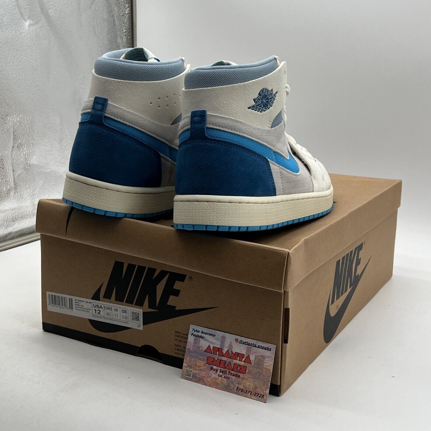 Size 12 - Jordan 1 Zoom CMFT 2 High Dark Powder Blue (DV1307-104)