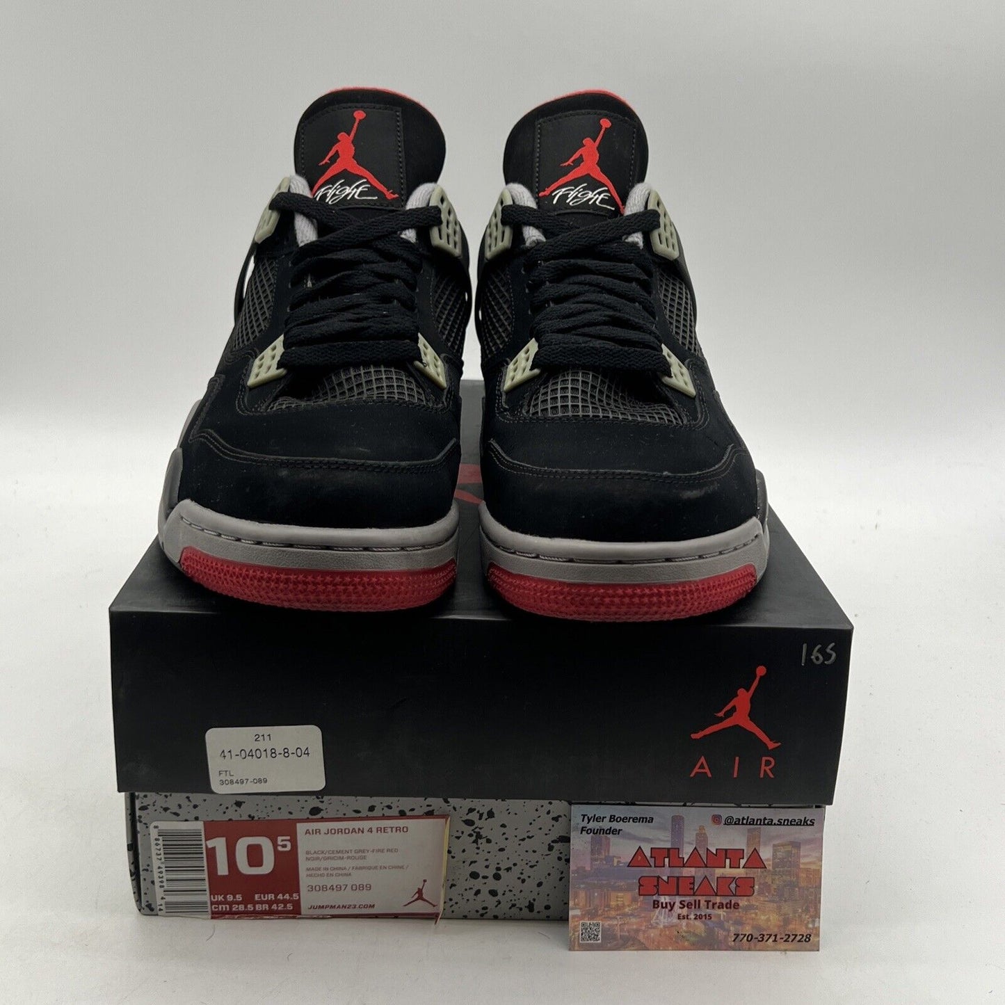 Size 10.5 - Jordan 4 Retro bred release 2012 (308497-089)