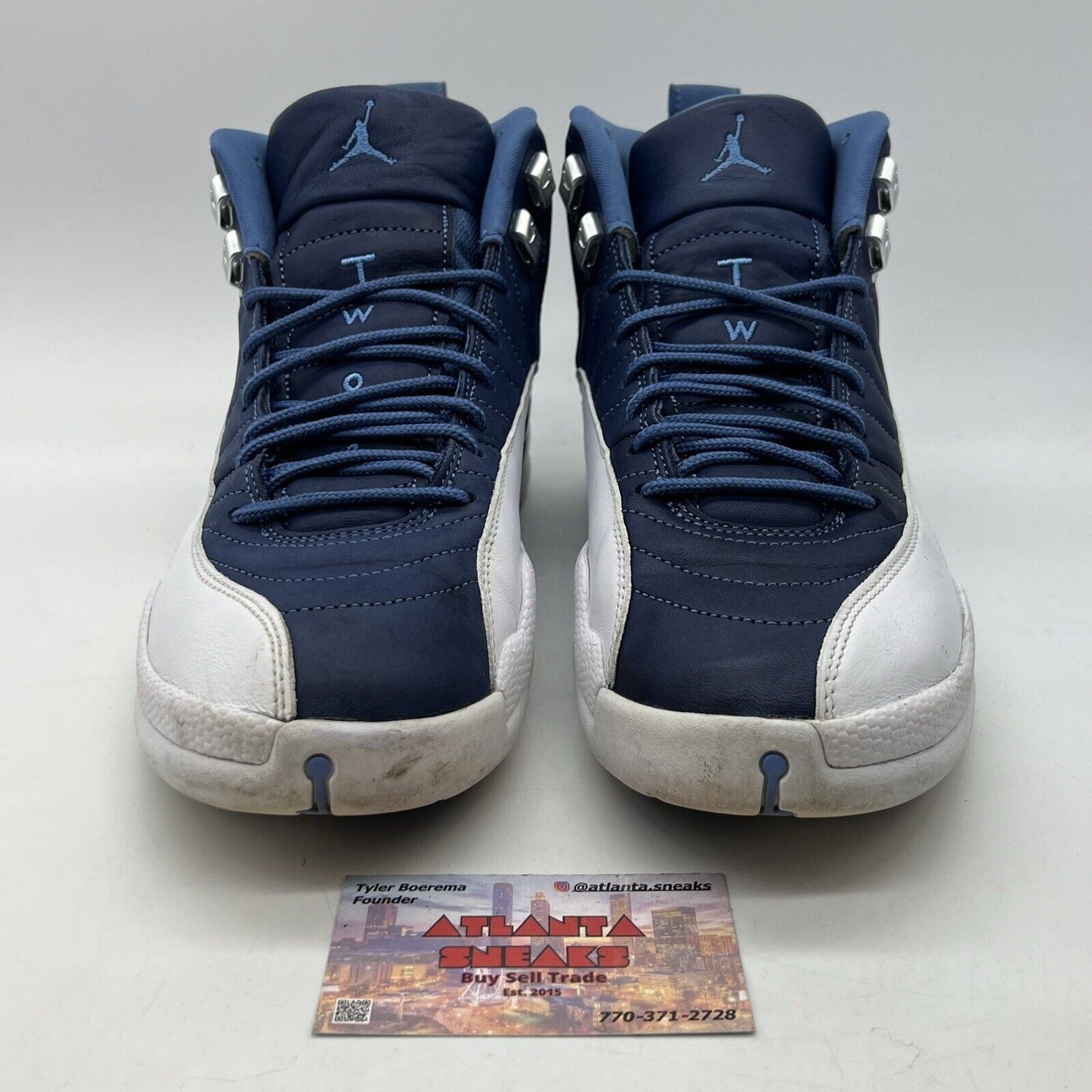 Size 10 - Jordan 12 Retro Indigo 2020 White Navy Leather (130690-404)