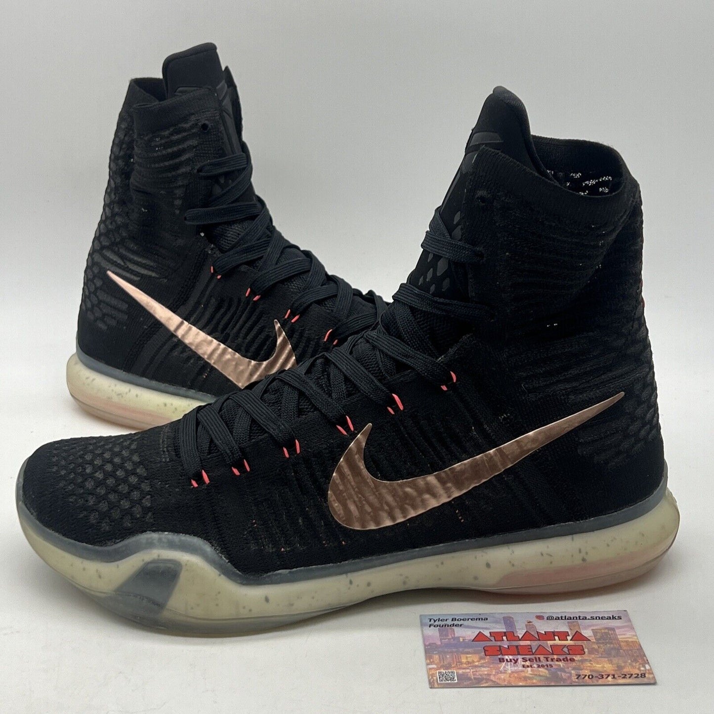 Size 10 - Nike Kobe 10 Elite Rose Gold Red Black (718763-091)