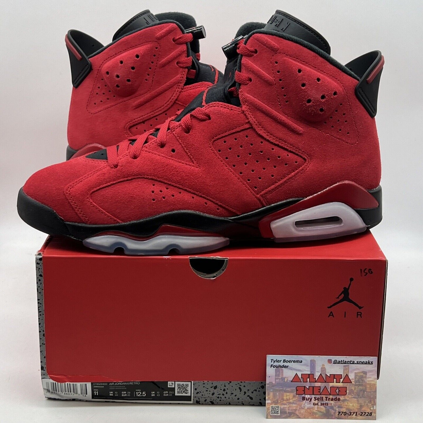 Size 11 - Air Jordan 6 Retro Toro Bravo Black Red Suede (CT8529-600)