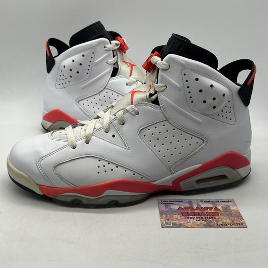 Size 12 - Air Jordan 6 Retro White Infrared 2014 White Black  (384664-123)