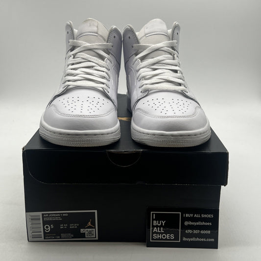 Size 9.5 - Air Jordan 1 Mid Triple White (554724-136)