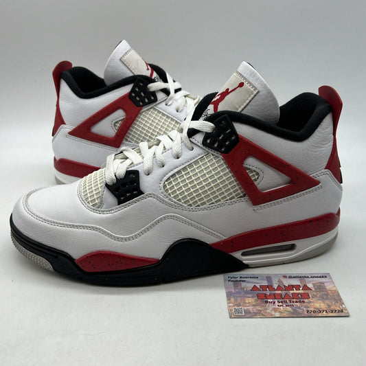 Size 10 - Jordan 4 Retro Mid Red Cement White Red Black Leather (DH6927-161)