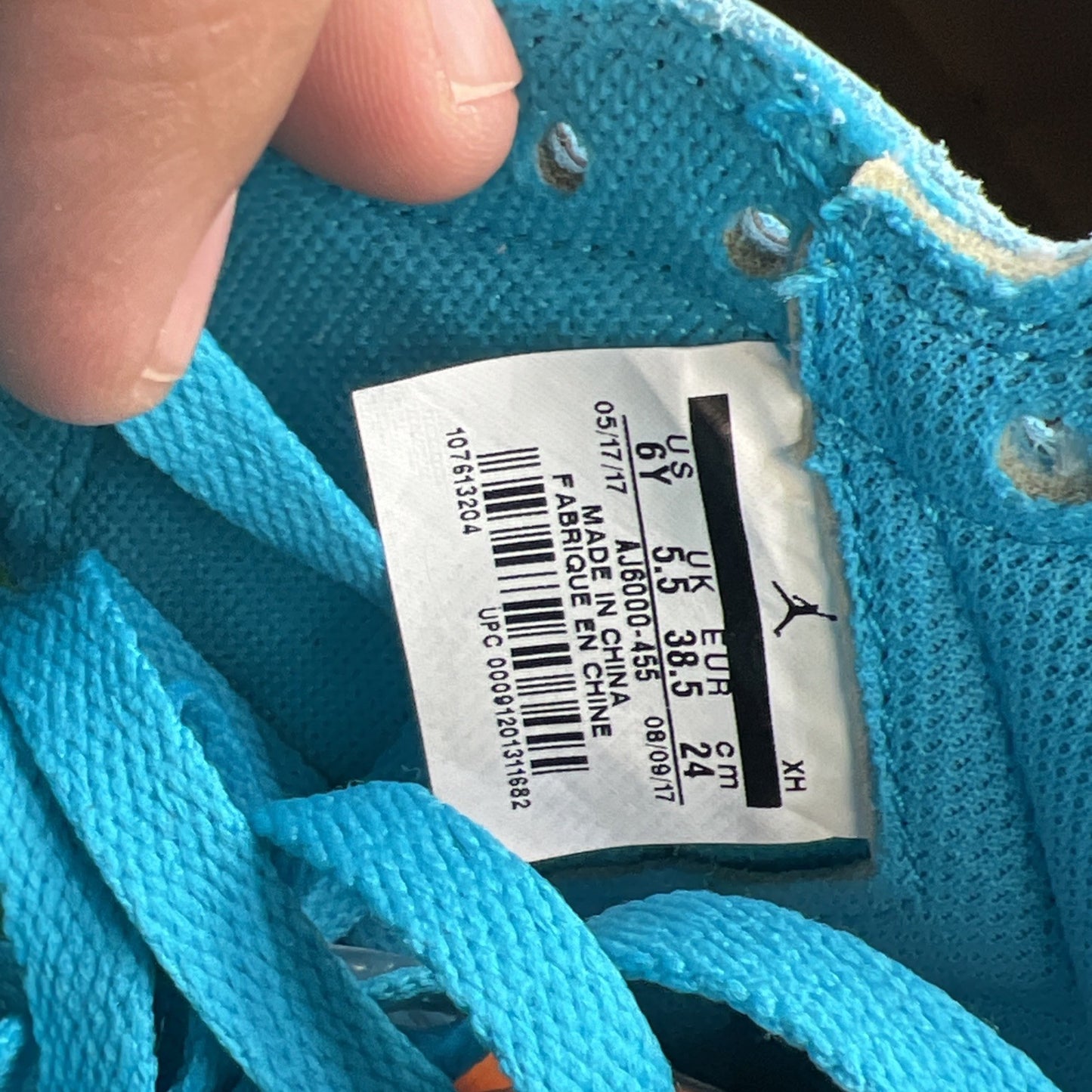 Size 6Y - Air Jordan 1 Retro OG G8RD High Blue Lagoon (AJ6000-455)