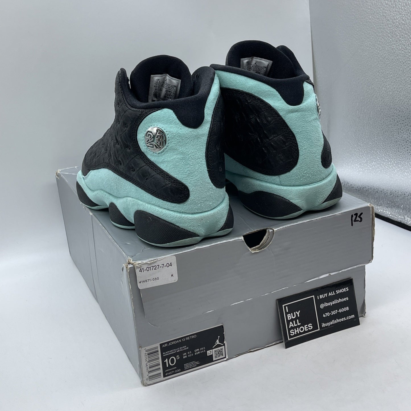 Size 10.5 - Air Jordan 13 Retro Island Green Black Suede Leather (414571-030)