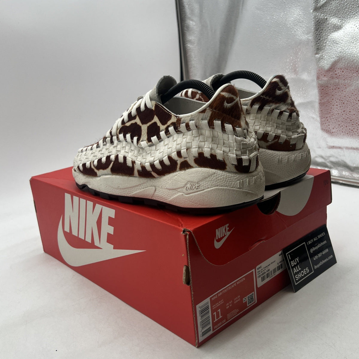 Size 11 - Nike Air Footscape Woven Cow Print W (FB1959-100)