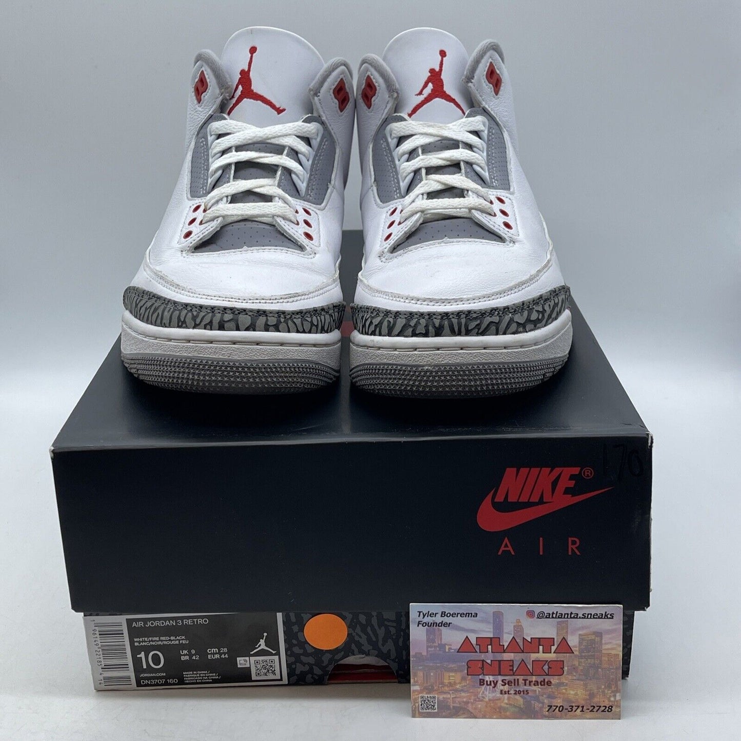 Size 10 - Jordan 3 Retro Mid Fire Red White Grey Black (DN3707-160)