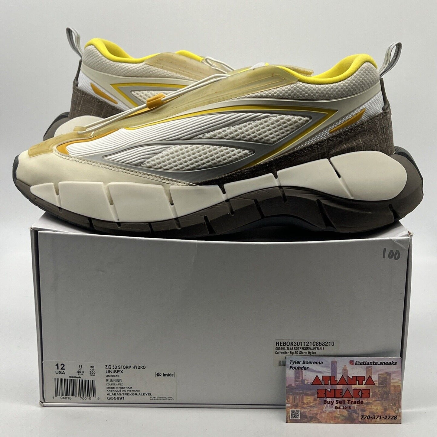 Size 12 - Reebok Cottweiler x Zig 3D Storm Hydro Alabaster Yellow Brown G55691