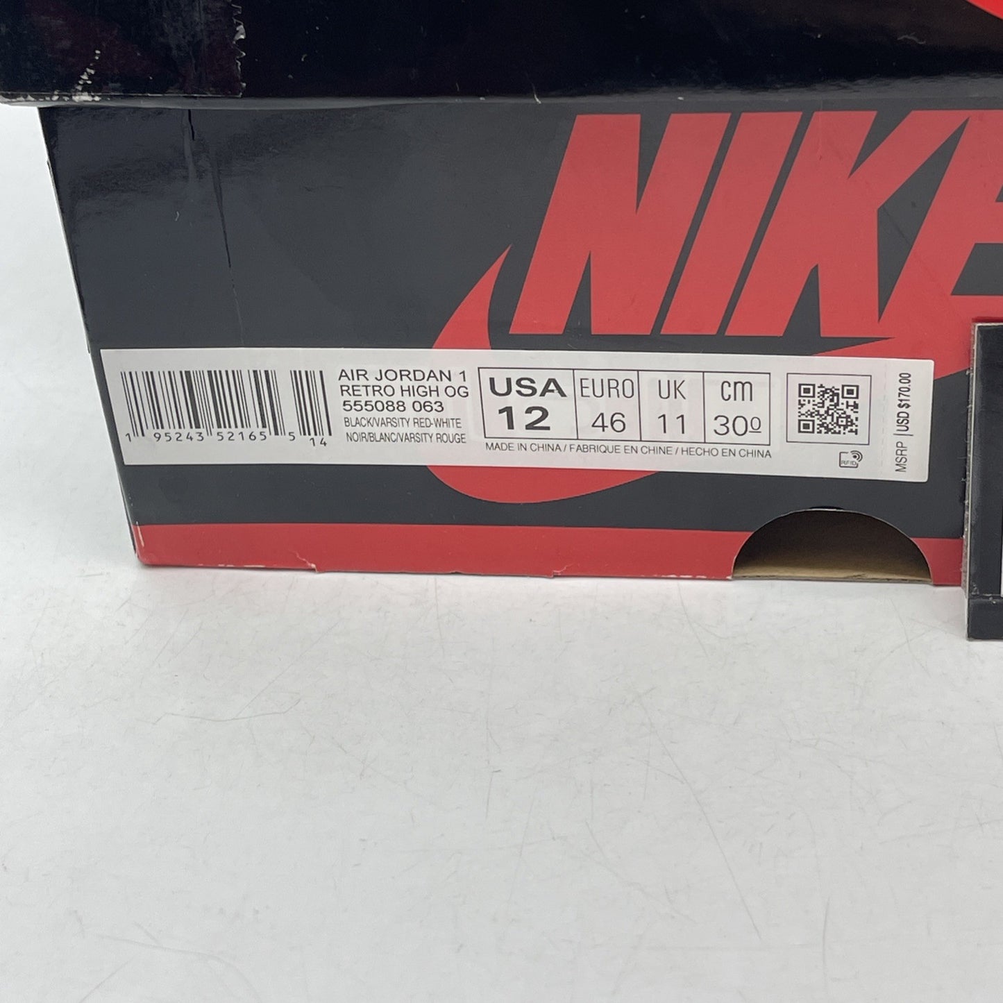 Size 12 - Air Jordan 1 Retro OG High Patent Bred (555088-063)