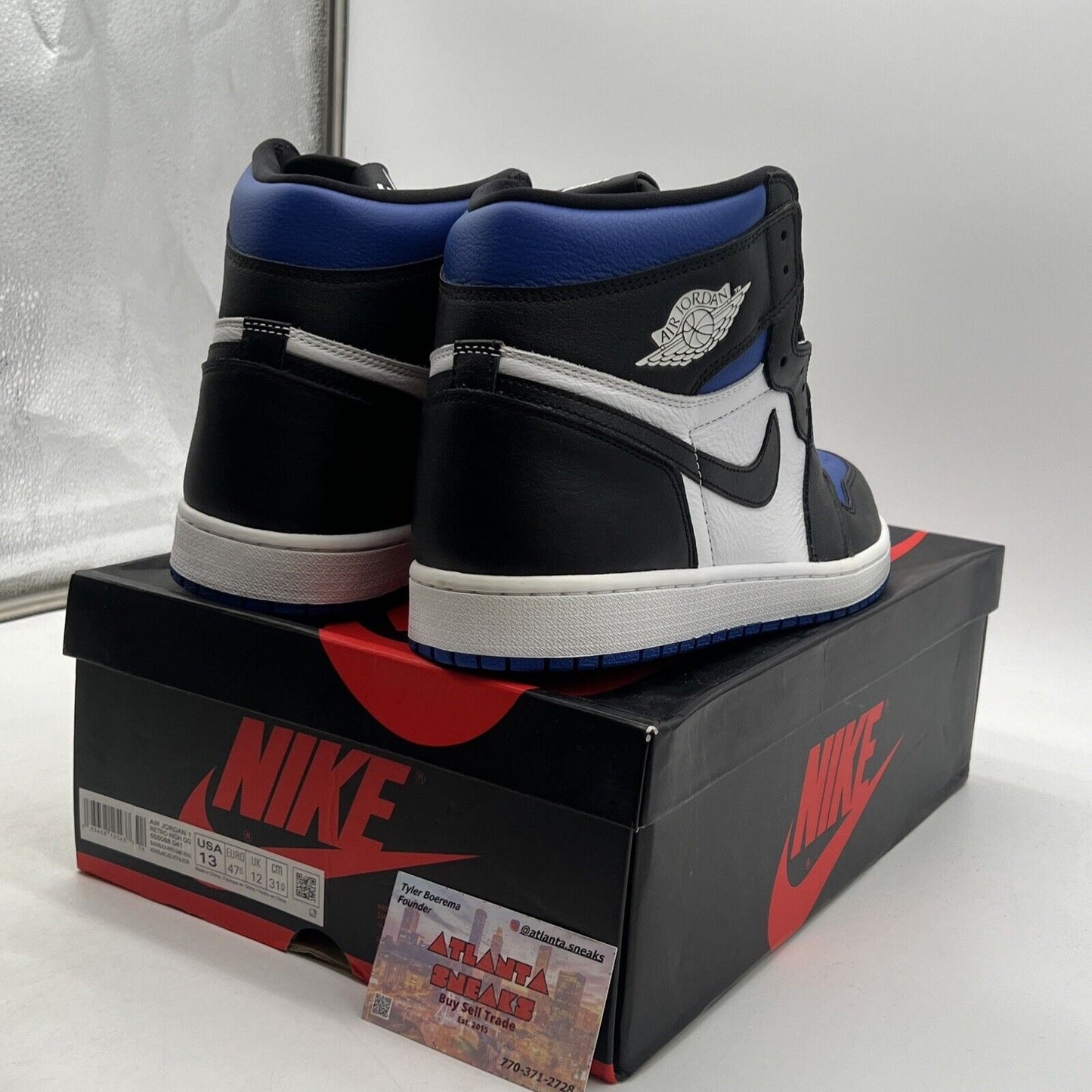 Size 13 - Jordan 1 Retro OG High Royal Toe White Black Leather  (555088-041)