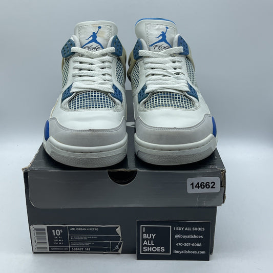 Size 10.5 - Air Jordan 4 Retro 2006 Military Blue White Suede (308497-141)