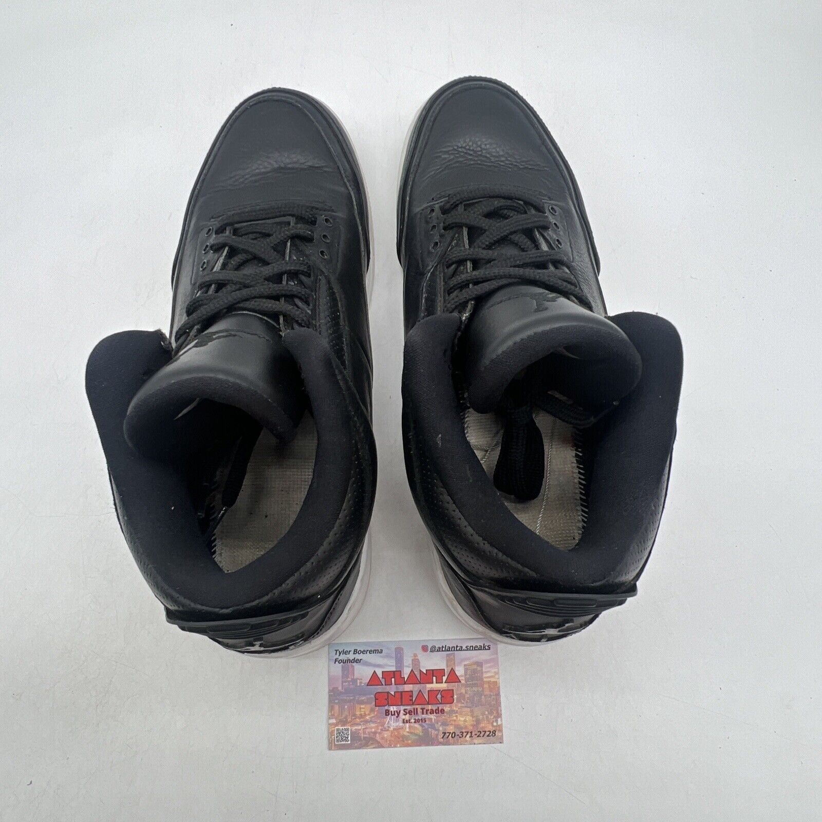 Size 11.5 - Air Jordan 3 Retro Cyber Monday Black Leather (136064-020)