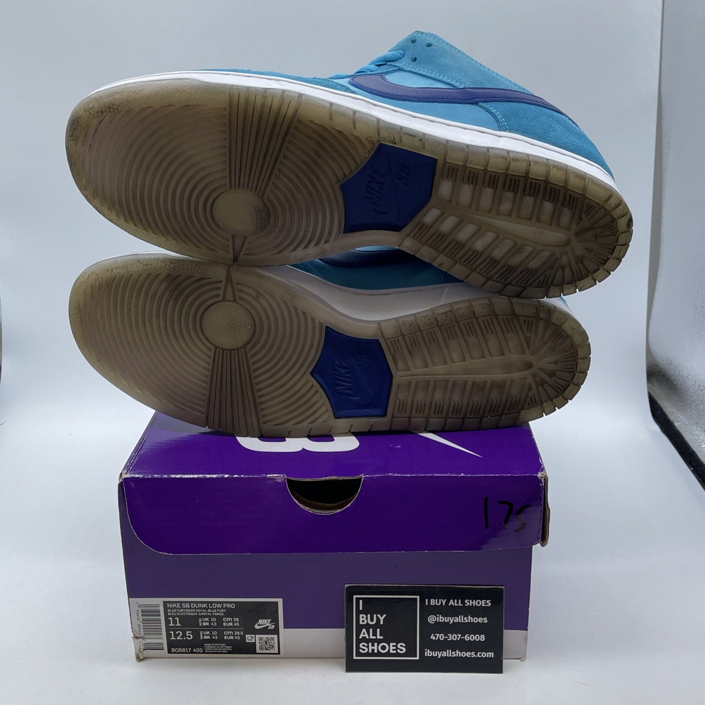 Size 11 - Nike Dunk SB Low Blue Fury Silver Suede (BQ6817-400)