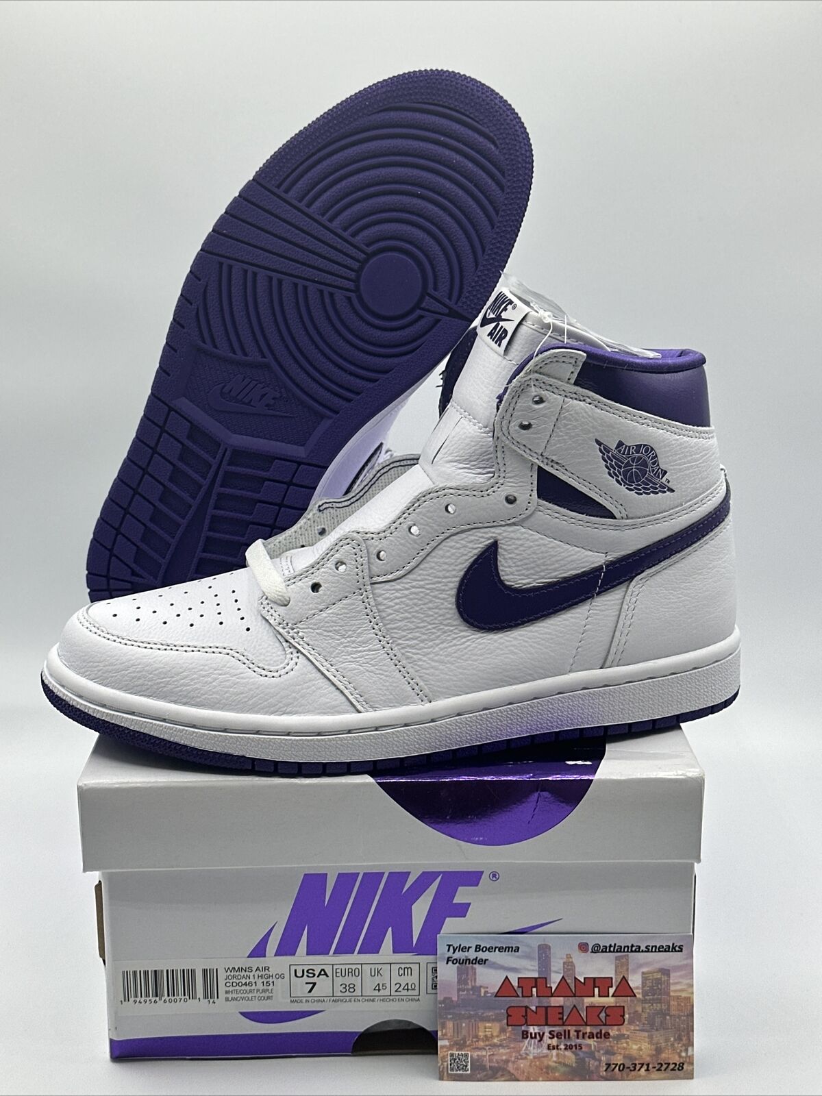 Size 7 - Jordan 1 Retro High Court Purple W