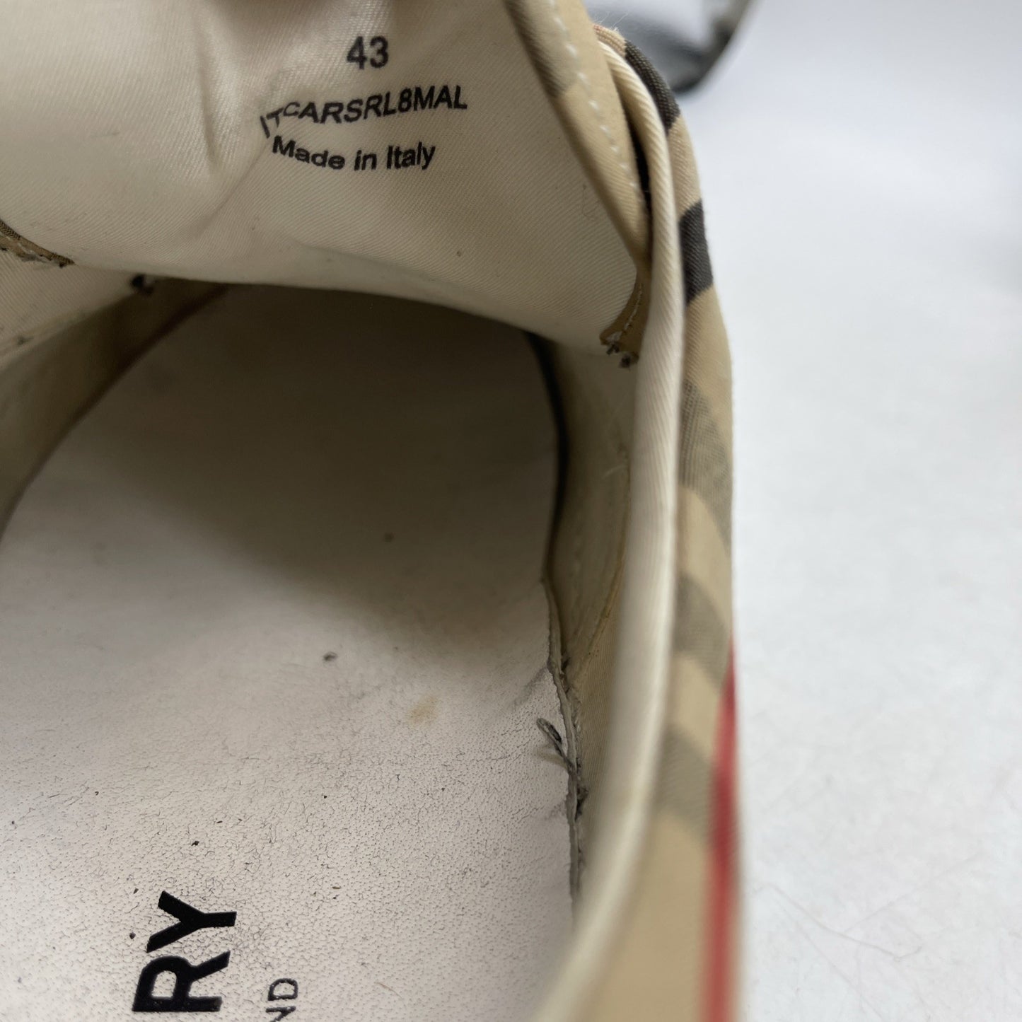 Size 43 - BURBERRY WILSON VINTAGE CHECK CANVAS LOW TOP SNEAKERS