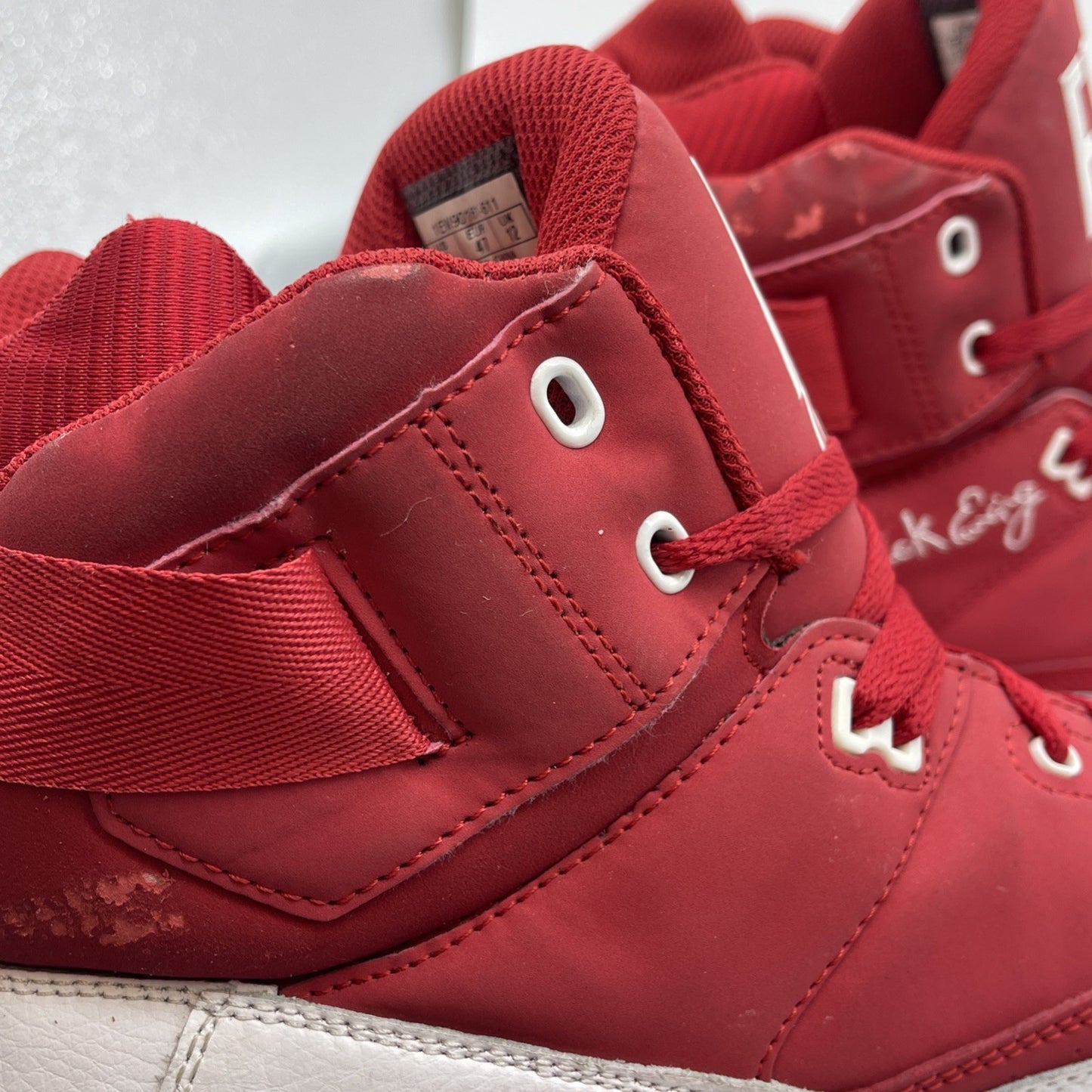 Size 13 - Ewing 33 HI Strawberries and Cream Red White Suede (1EW90161-611)