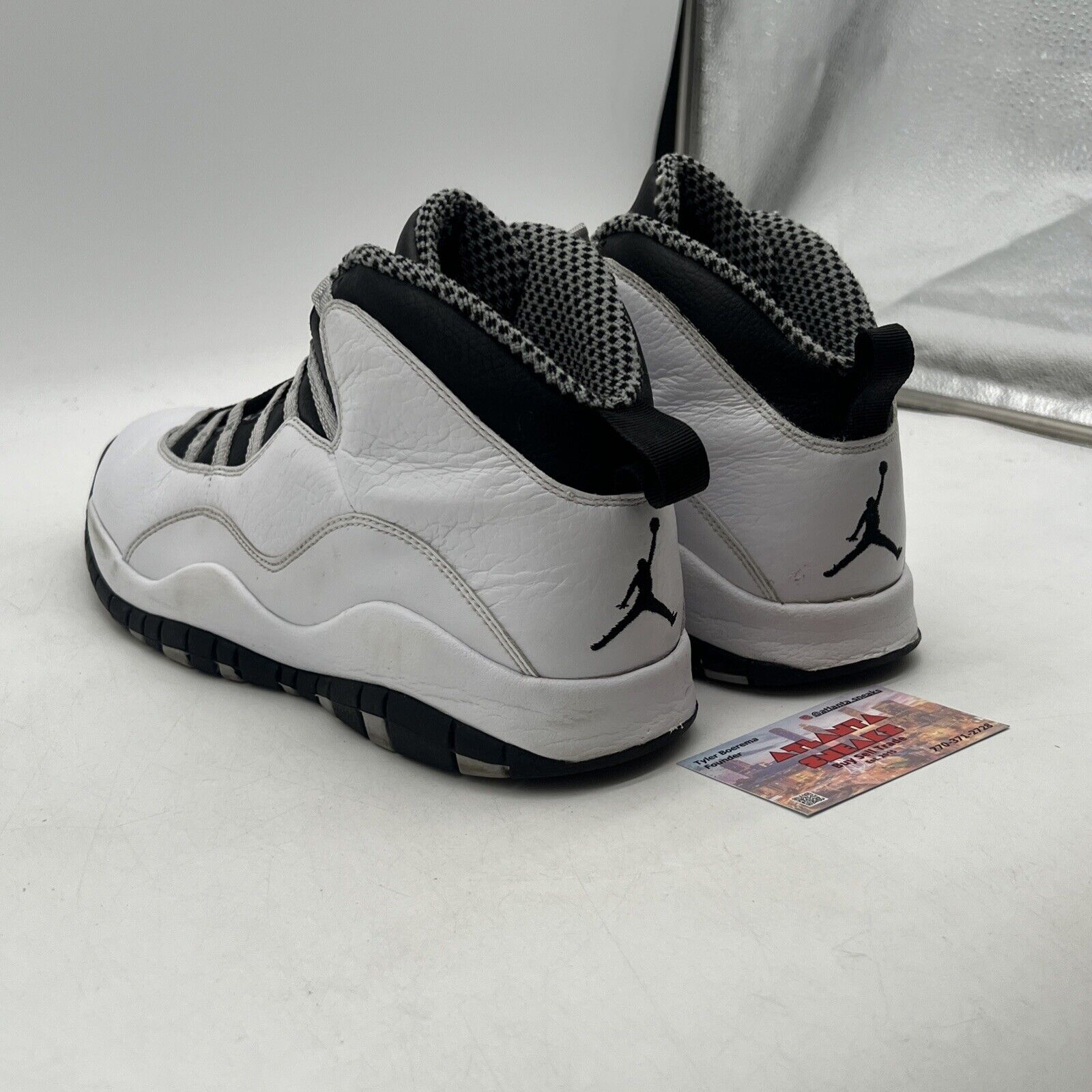 Size 11 - Air Jordan 10 Retro 2013 Steel White Grey Black Leather (310805-103)