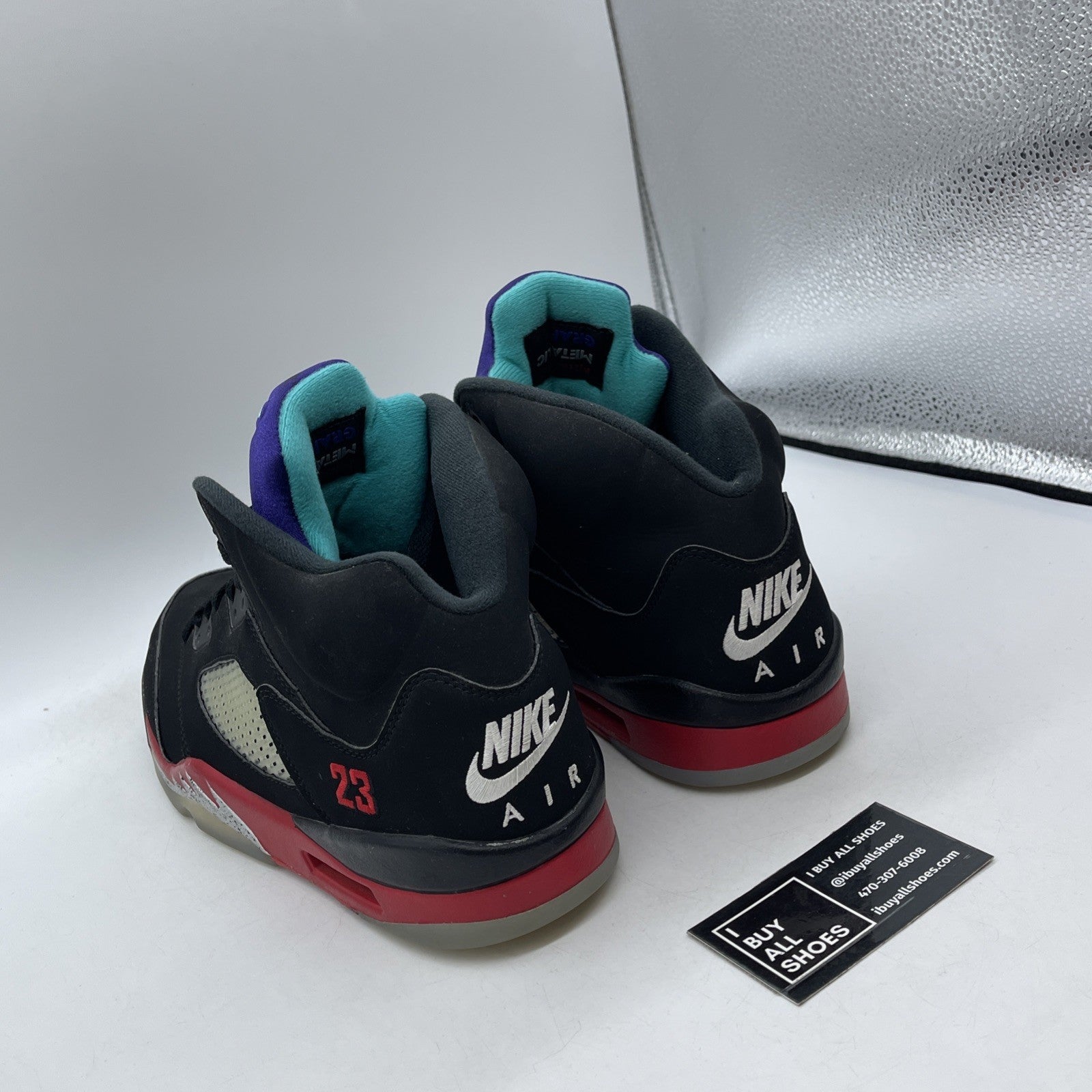 Size 11.5 - Jordan 5 Retro Top 3 Black 2020 Red Purple Suede (CZ1786-001)
