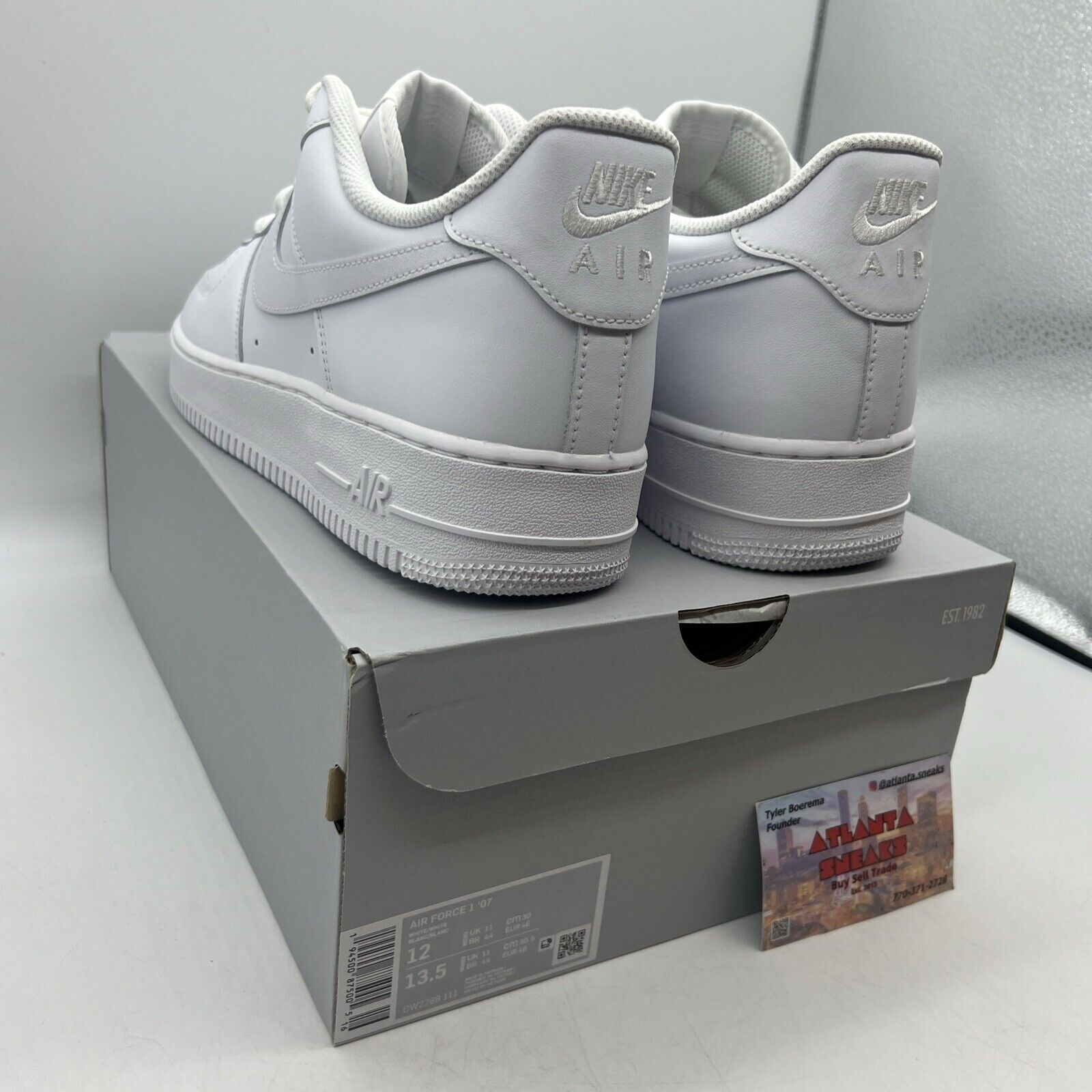 Size 12 - Nike Air Force 1 Low '07 White Brand New Og All