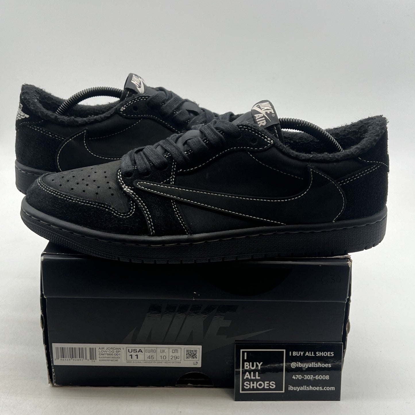 Size 11 - Air Jordan 1 Retro Low OG SP x Travis Scott Black Phantom (DM7866-001)