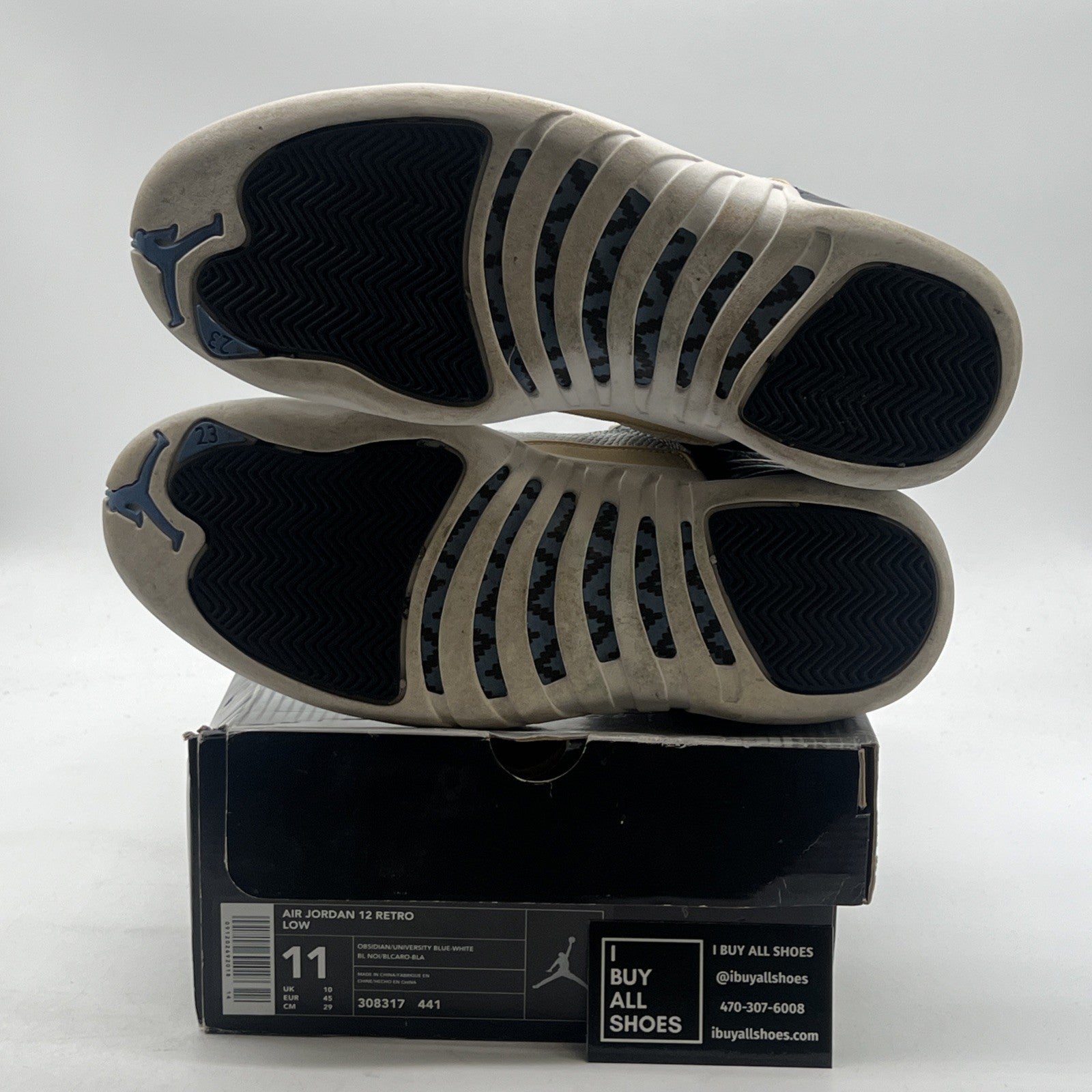 Size 11 - Air Jordan 12 Retro 2004 Low Obsidian (308317-441)