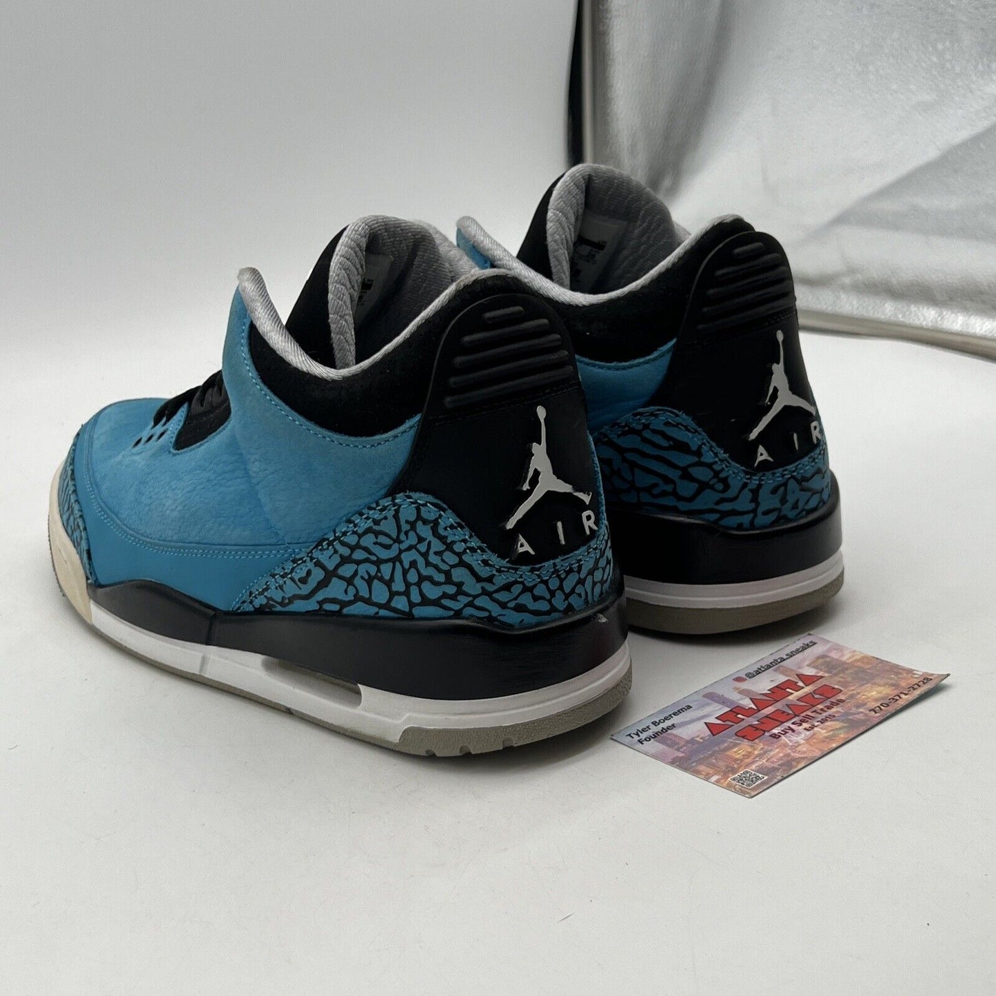 Size 8 - Air Jordan 3 Retro Powder Blue Black Suede White (136064-406)