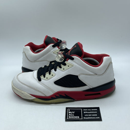 Size 11.5 - Air Jordan 5 Retro 2016 Low Fire Red White Black (819171-101)