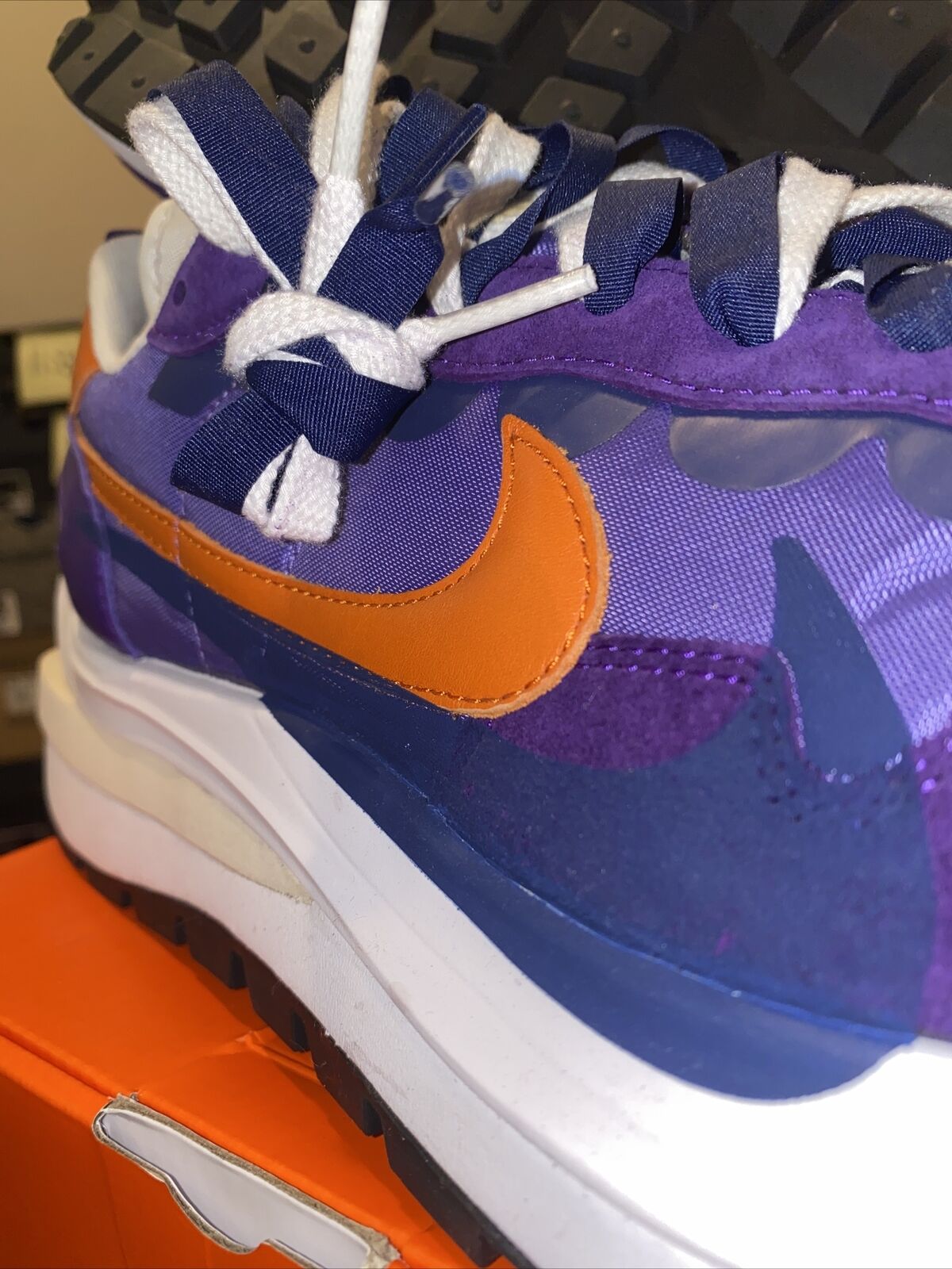 Size 11.5 - Nike VaporWaffle x Sacai Dark Iris Purple Orange White New OG