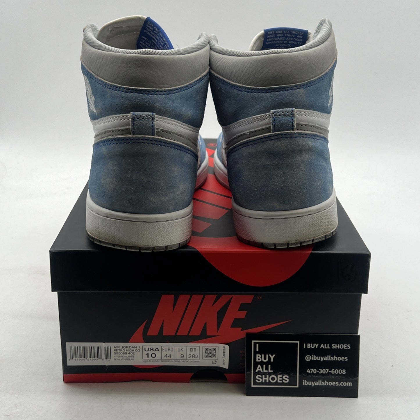 Size 10 - Air Jordan 1 Retro OG High Hyper Royal (555088-402)