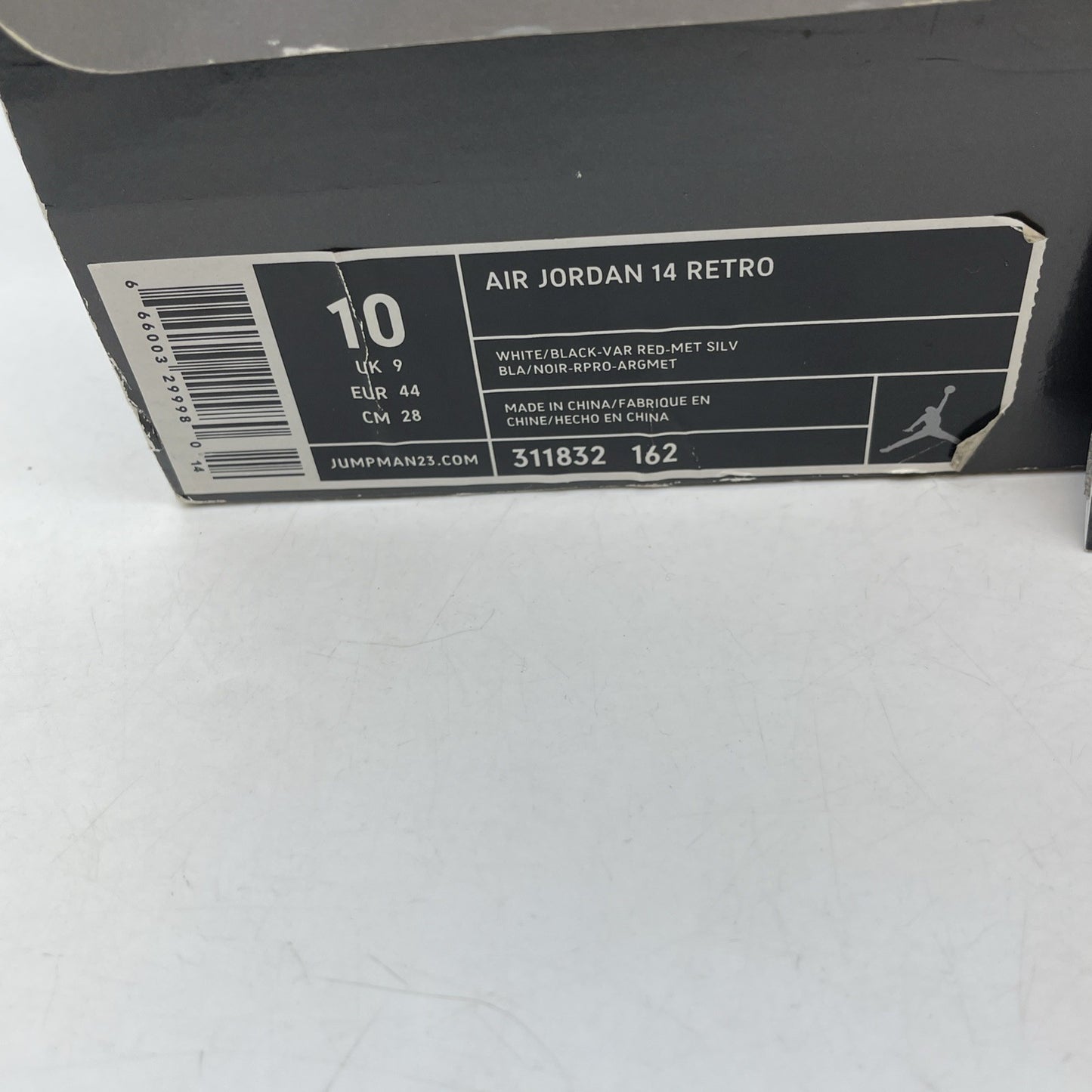 Size 10 - Air Jordan 14 Retro 2006 Black Toe  White Suede Leather (311832-162)