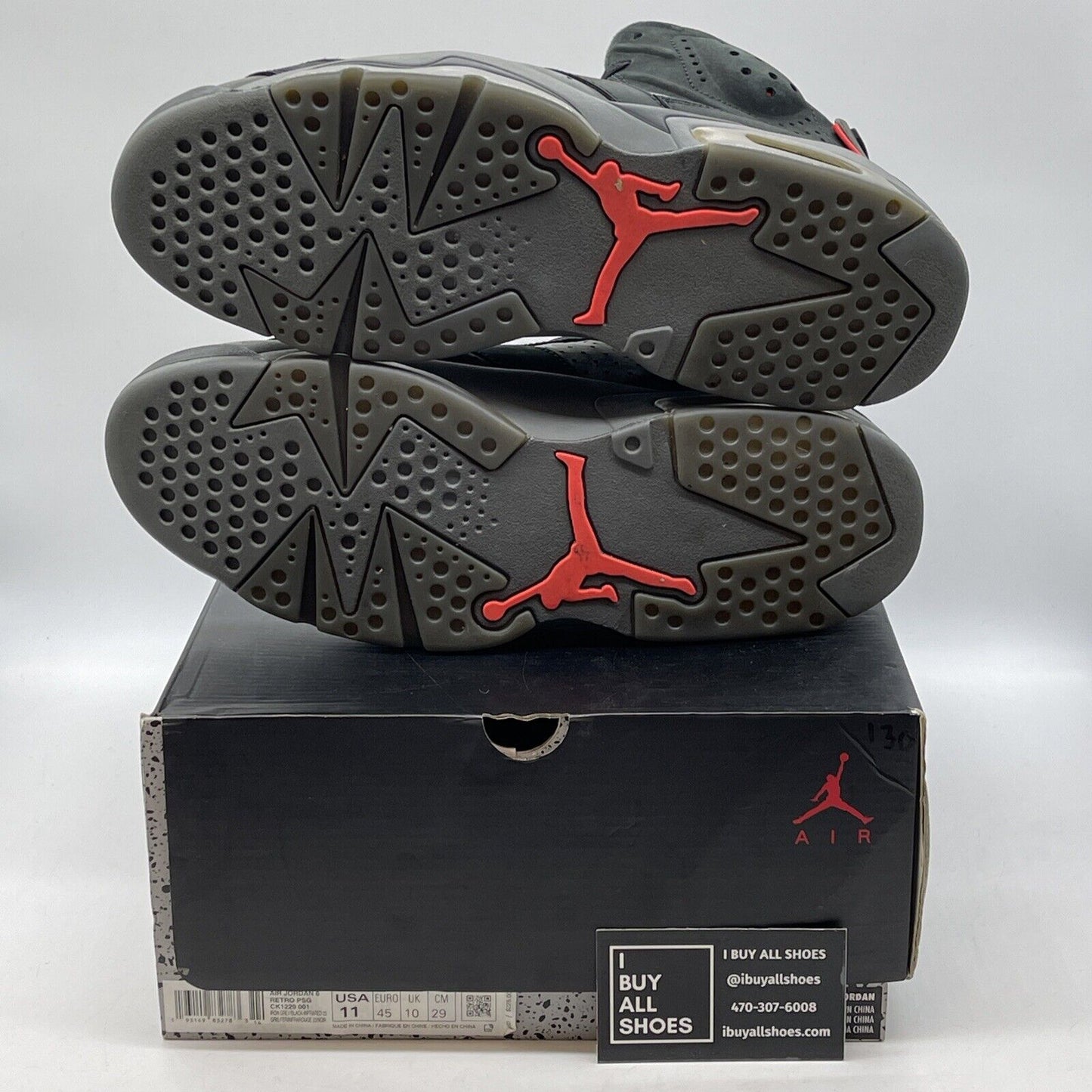 Size 11 - Paris Saint-Germain x Air Jordan 6 Retro Iron Grey Black (CK1229-001)