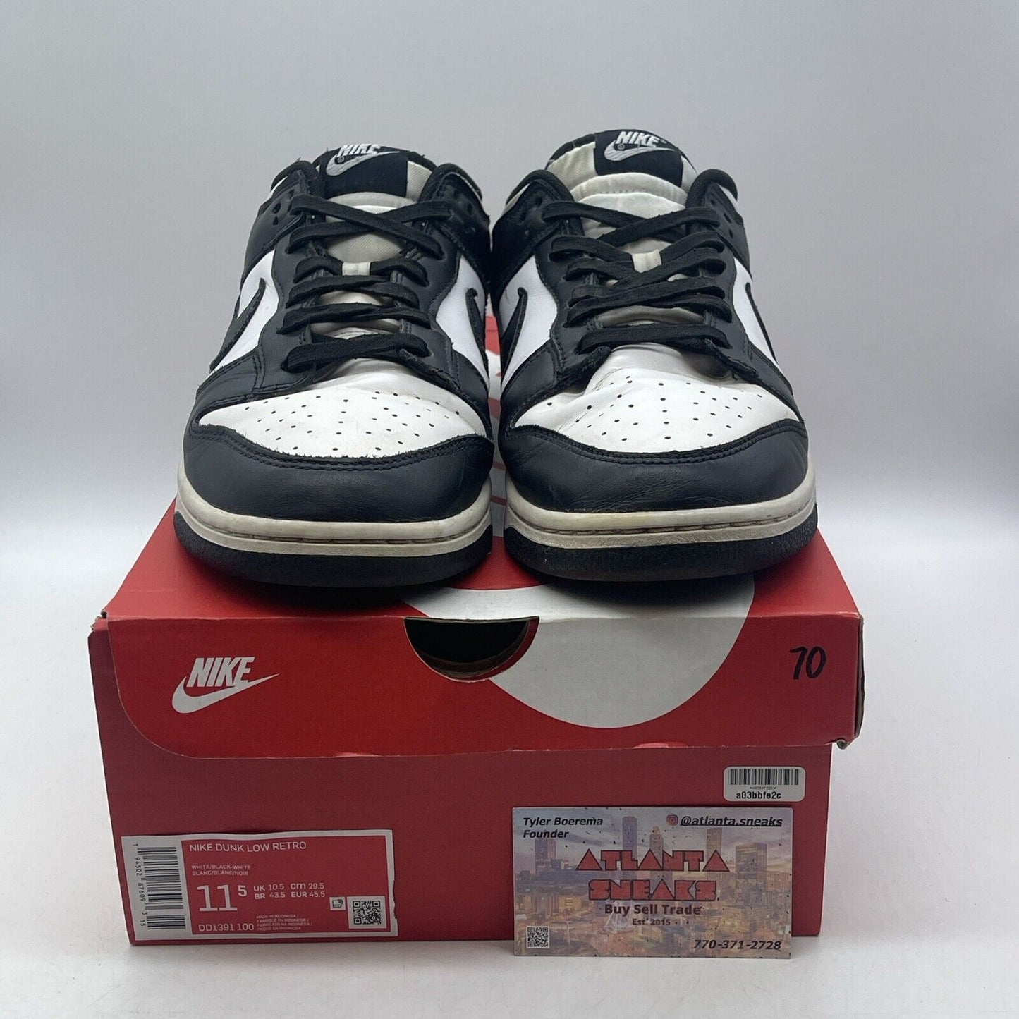 Size 11.5 - Nike Dunk Low Black White Leather (DD1391-100)