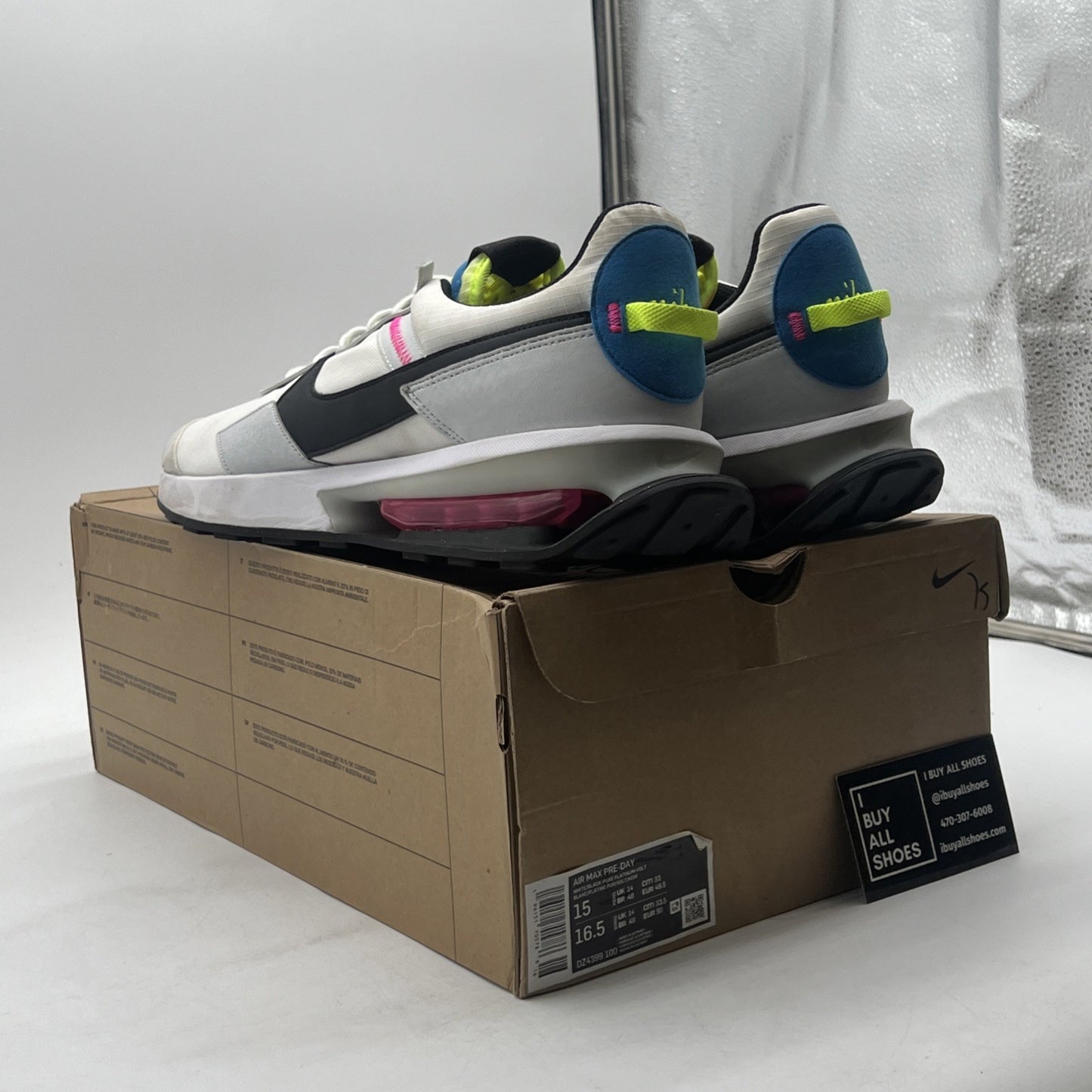 Size 15 - Nike Air Max Pre-Day White Pure Platinum Volt (DZ4399-100)