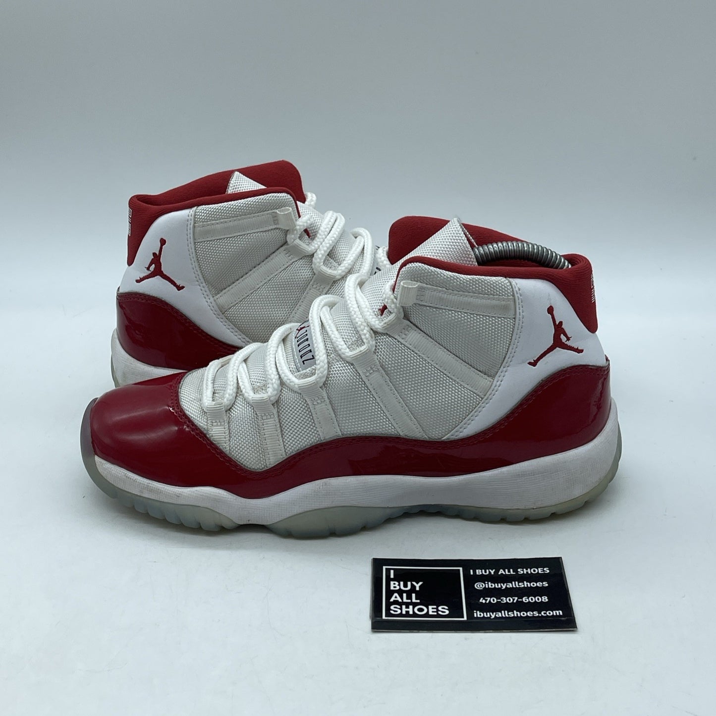 Size 7Y (GS) - Jordan 11 Retro Mid Cherry Red White Suede Leather (378038-116)