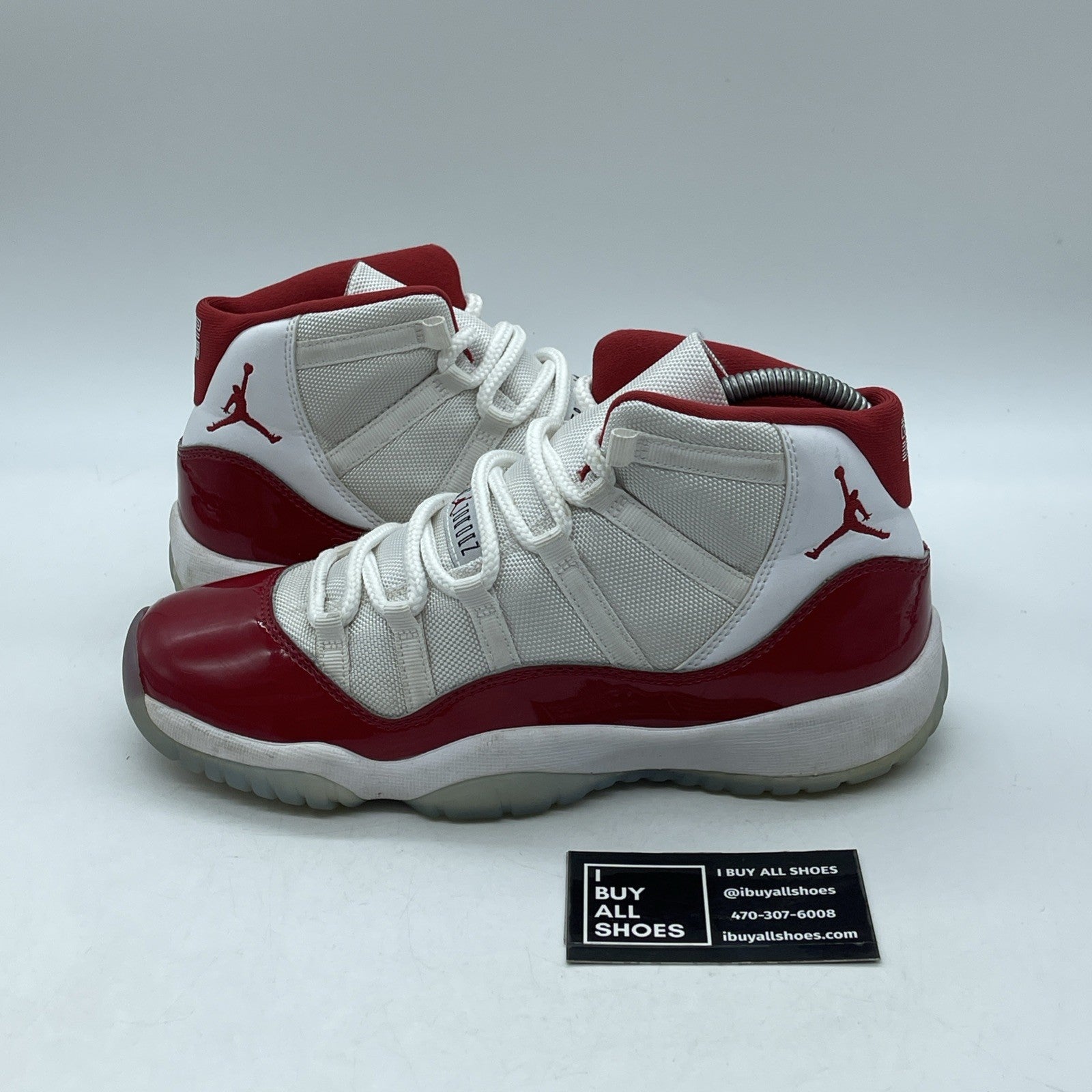 Size 7Y (GS) - Jordan 11 Retro Mid Cherry Red White Suede Leather (378038-116)