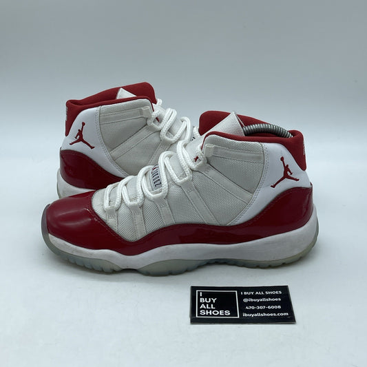 Size 7Y (GS) - Jordan 11 Retro Mid Cherry Red White Suede Leather (378038-116)