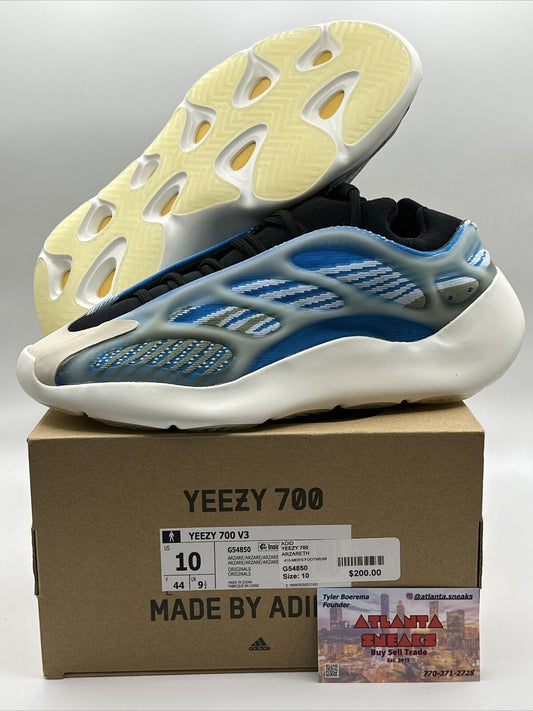 Size 10 - adidas Yeezy 700 V3 Arzareth 2020 Blue Icy White Black Boost Kanye