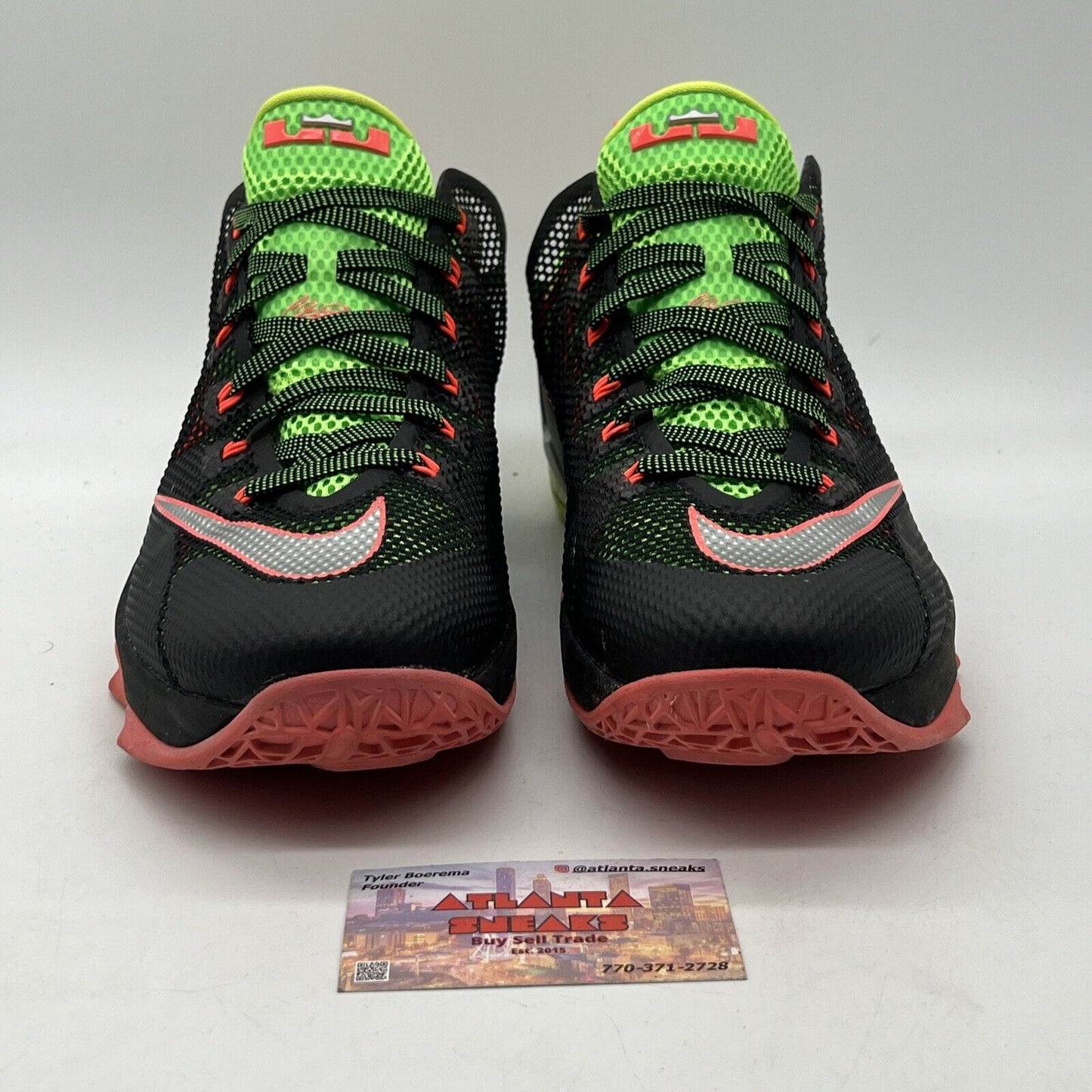 Size 12 - Nike LeBron 12 Low Remix Grey Black Green (724557-003)