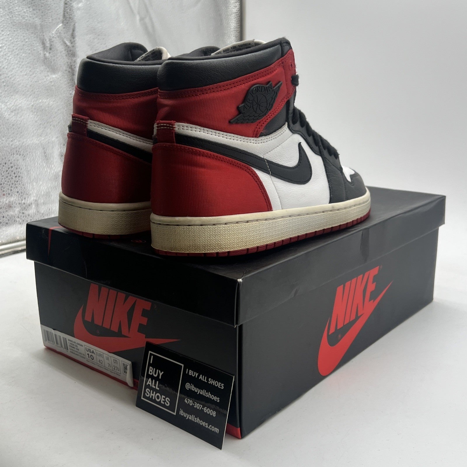 Size 10W - Air Jordan 1 Satin Black Toe W (CD0461-016)