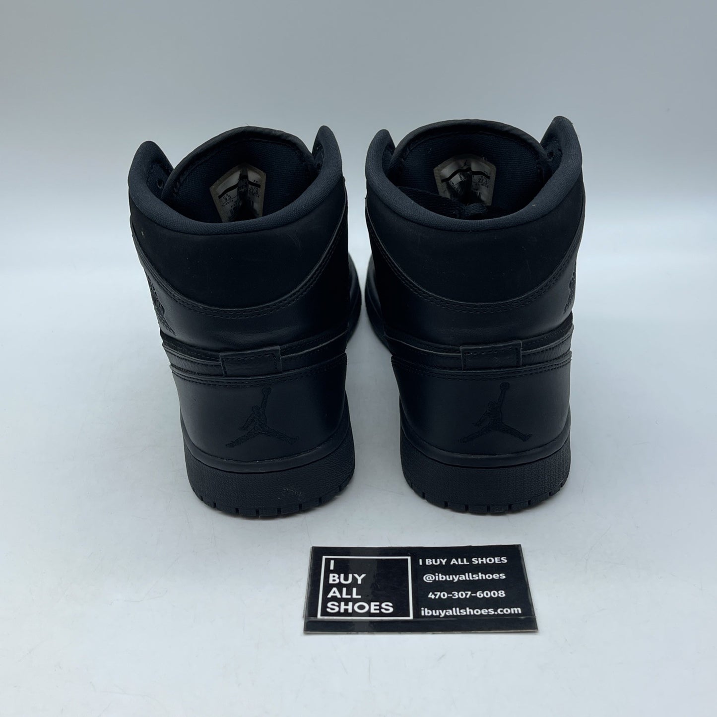 Size 9.5 - Air Jordan 1 Mid Triple Black Suede Leather (554724-011