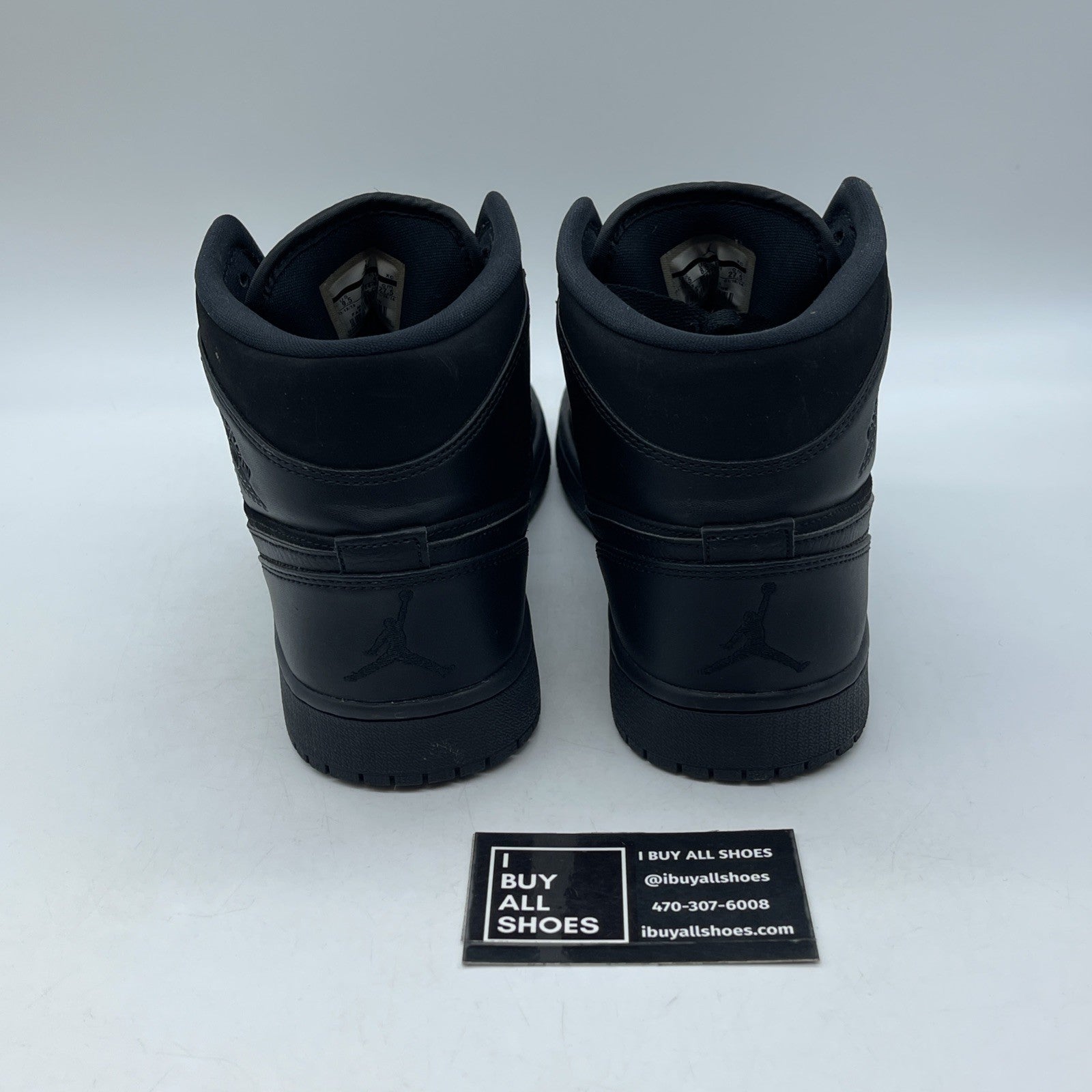 Size 9.5 - Air Jordan 1 Mid Triple Black Suede Leather (554724-011